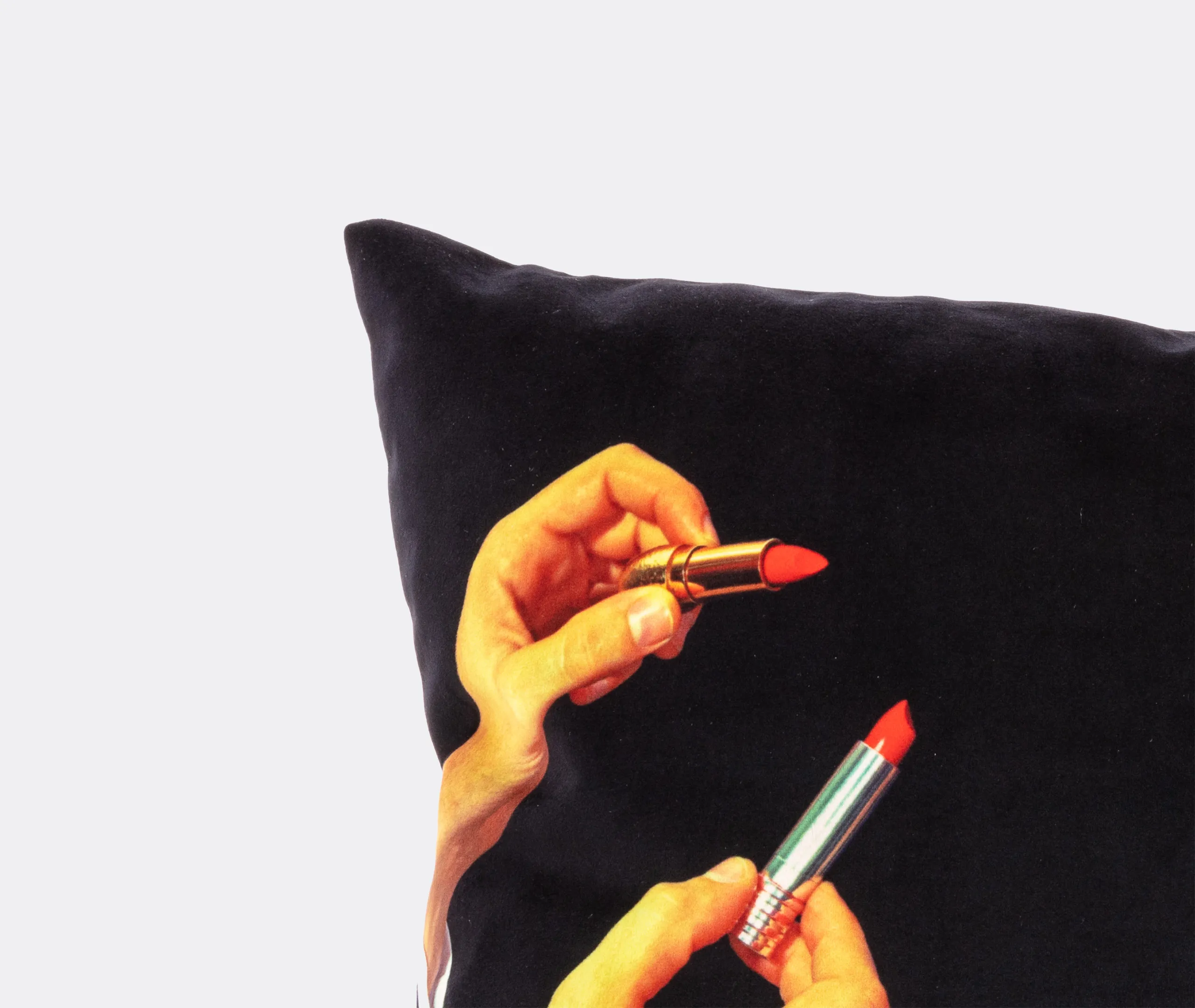 Toiletpaper Lipsticks Square Cushion - Black, Multicolor alternate view