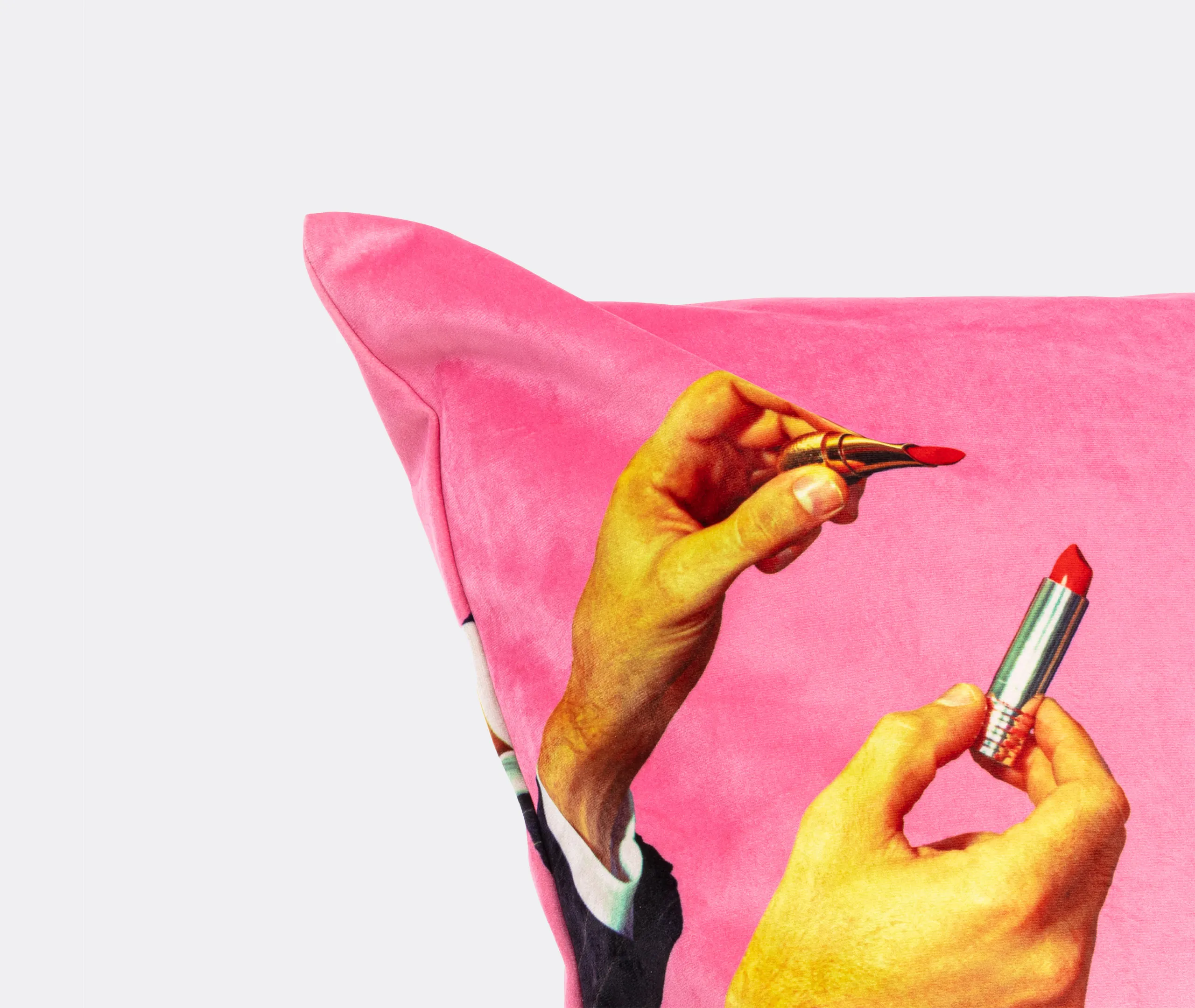 Toiletpaper Lipsticks Square Cushion - Pink, Multicolor alternate view