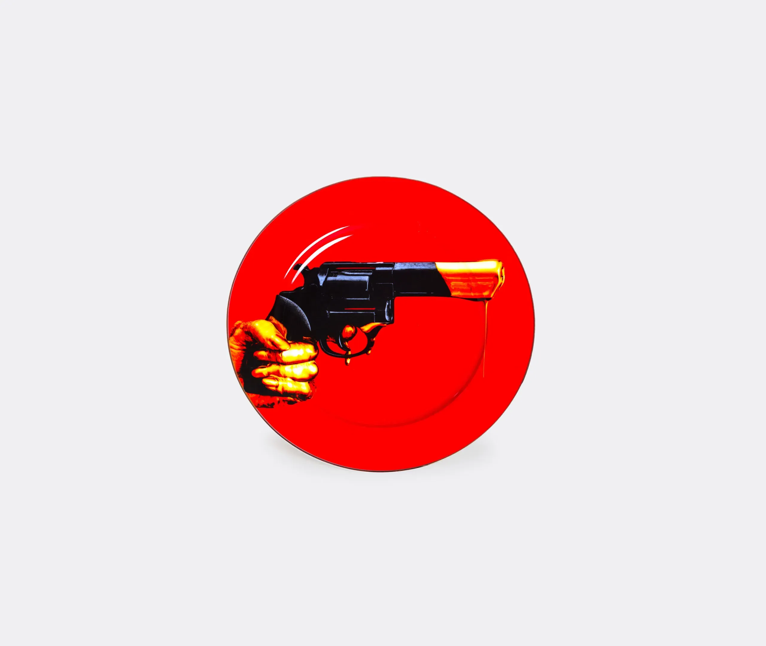 Toiletpaper Revolver Dinner Plate - Red, Black, Gold, Porcelain product