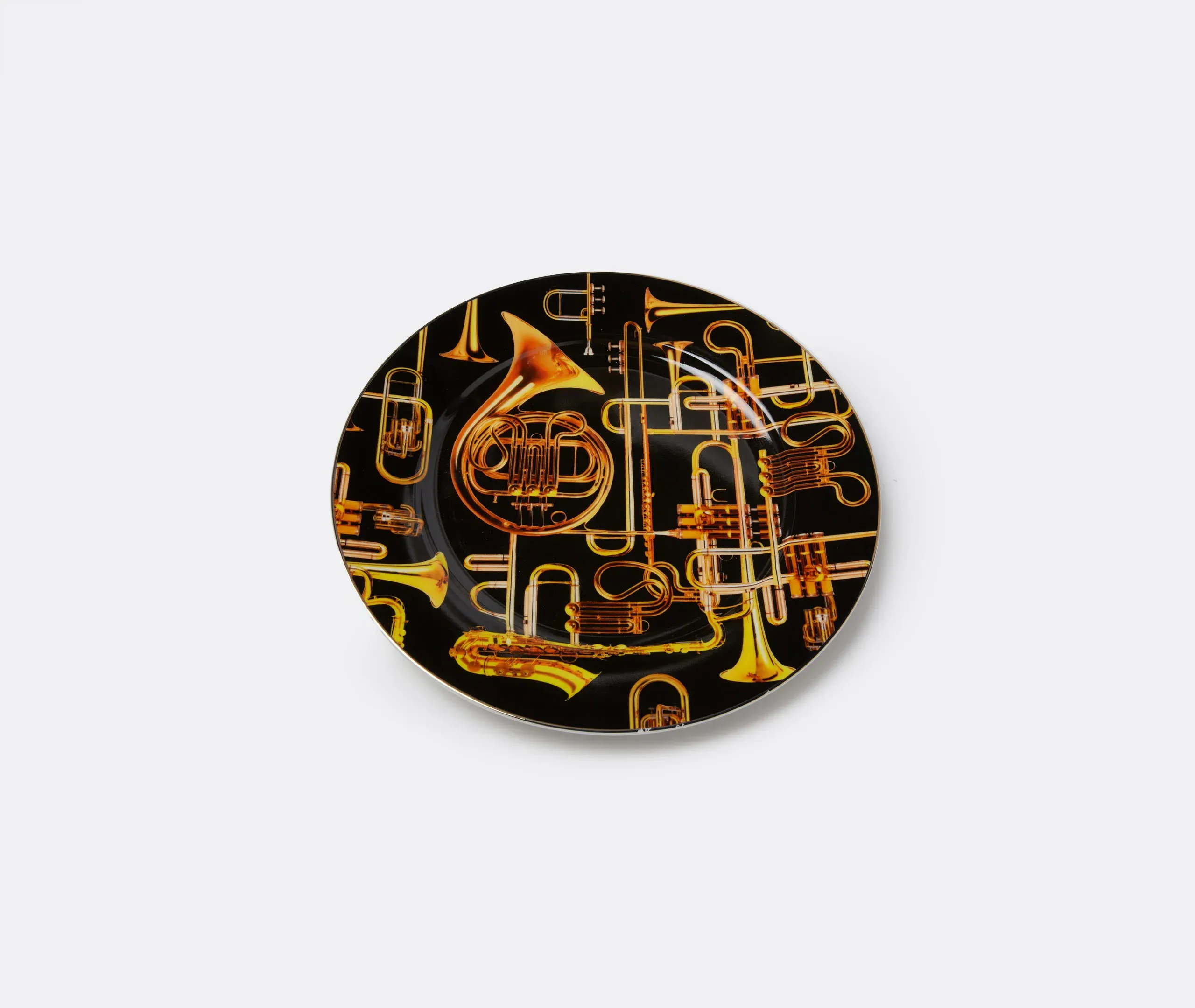 Toiletpaper Trumpets Dinner Plate - Black/Gold alternate view