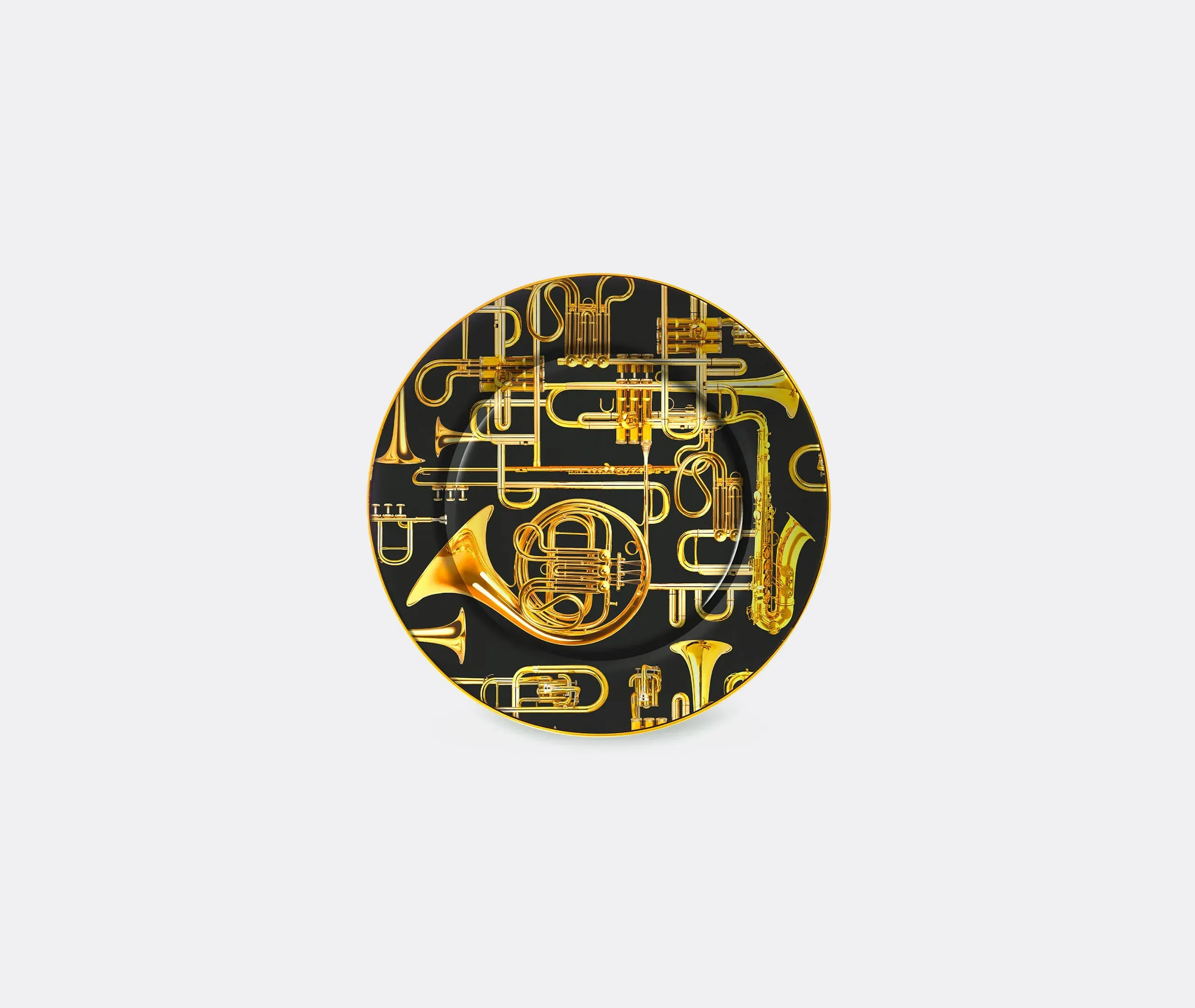 Toiletpaper Trumpets Dinner Plate - Black/Gold product