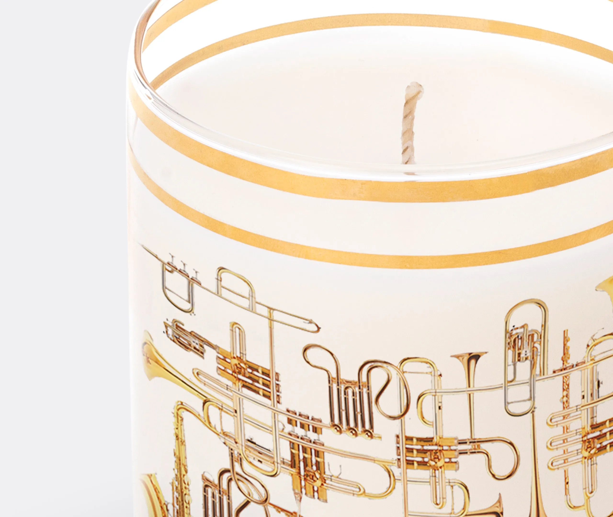 Trumpets Candle - White/Gold, Borosilicate Glass alternate view