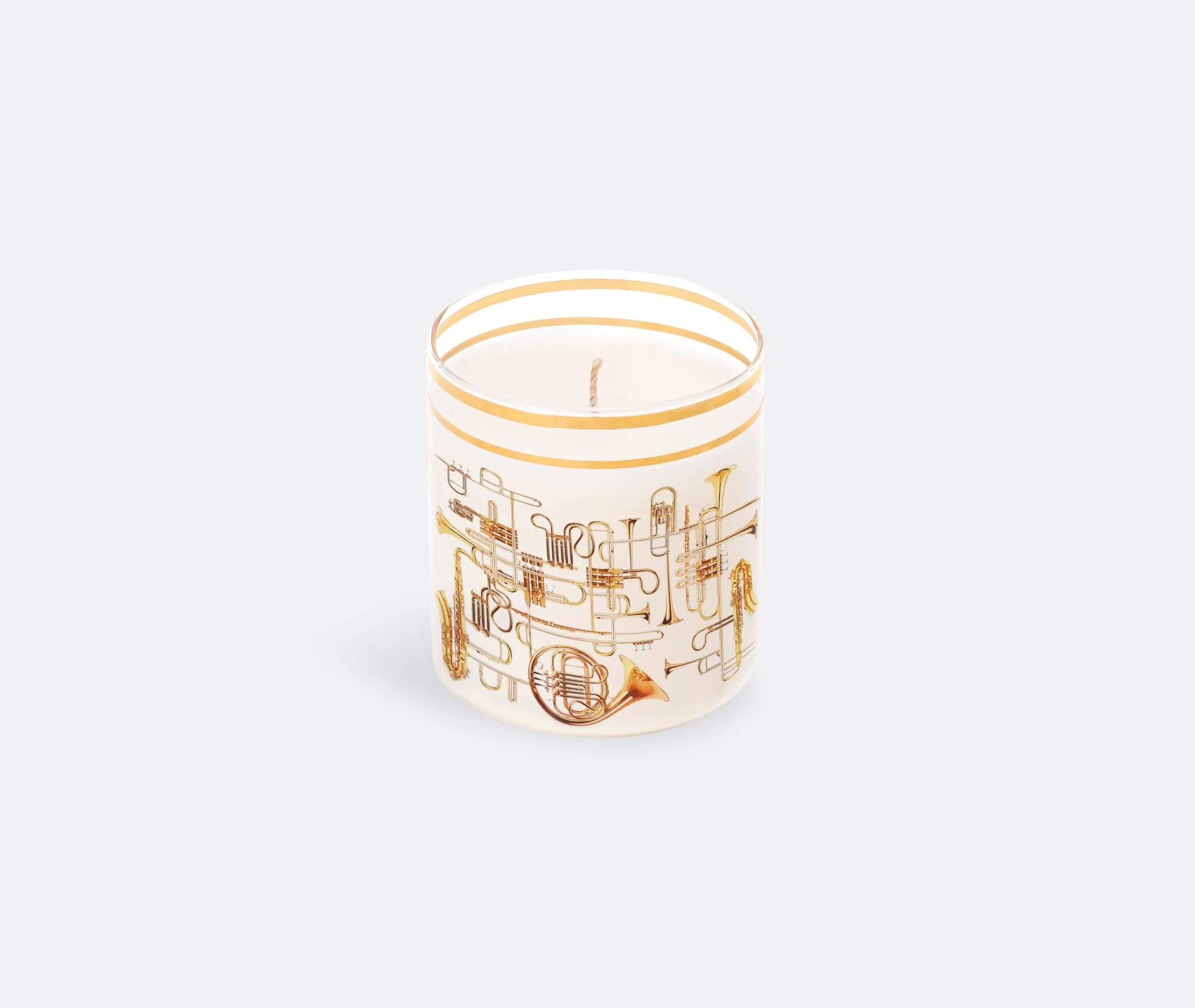 Trumpets Candle - White/Gold, Borosilicate Glass product