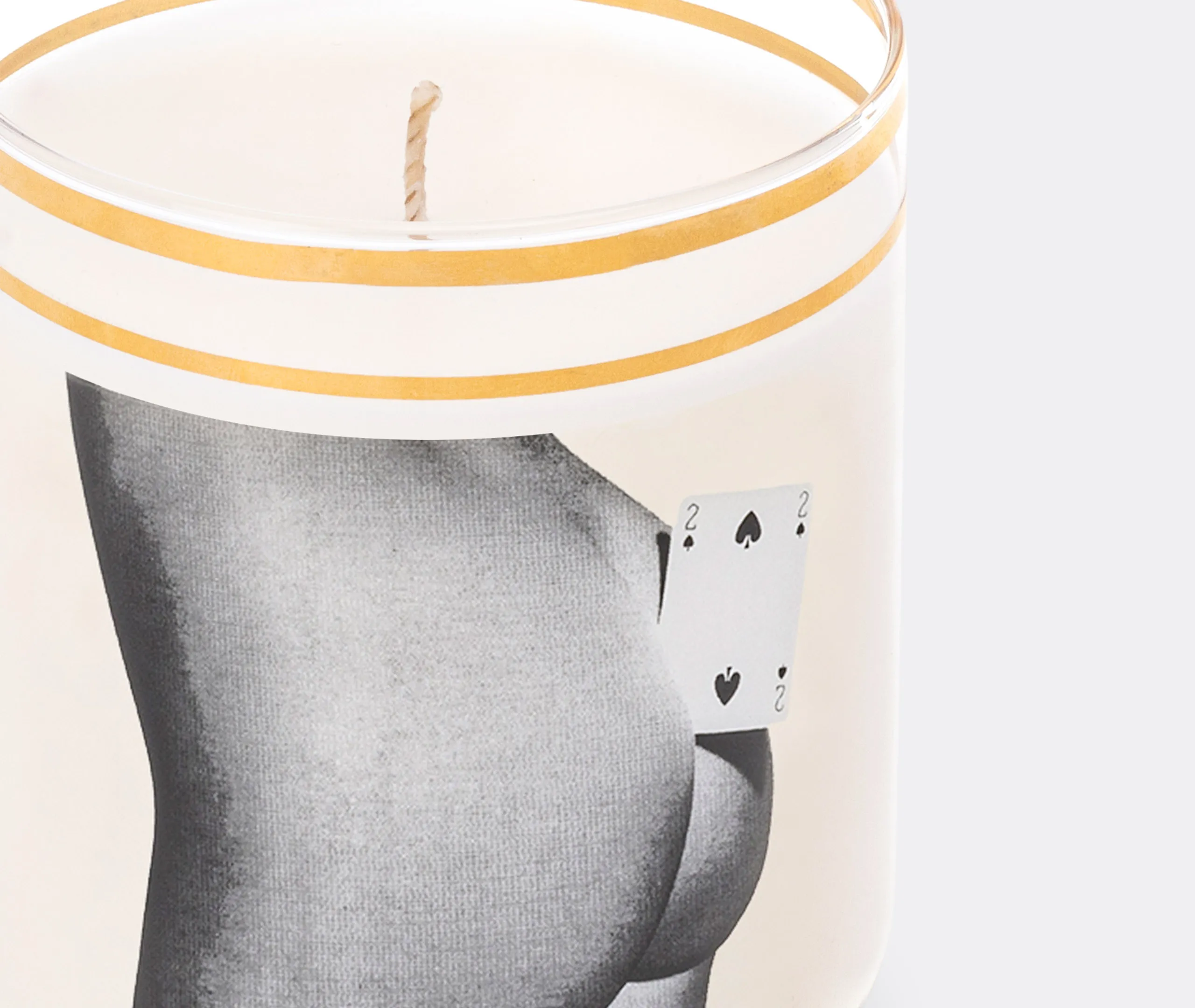 Two of Spades Candle - White, Gold, Grey alternate view