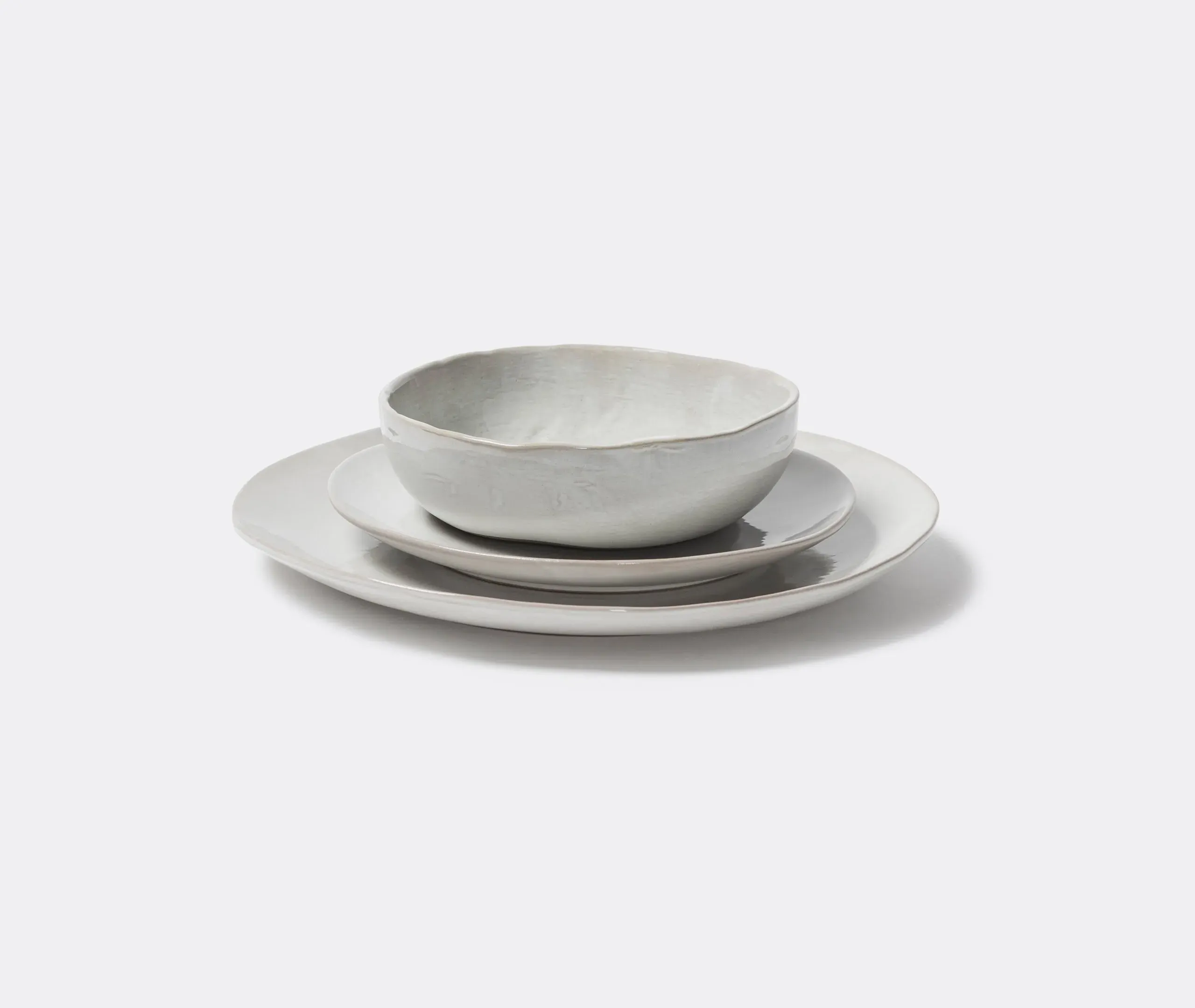 12-Piece Dinner Set with Hand-Molded Design - White