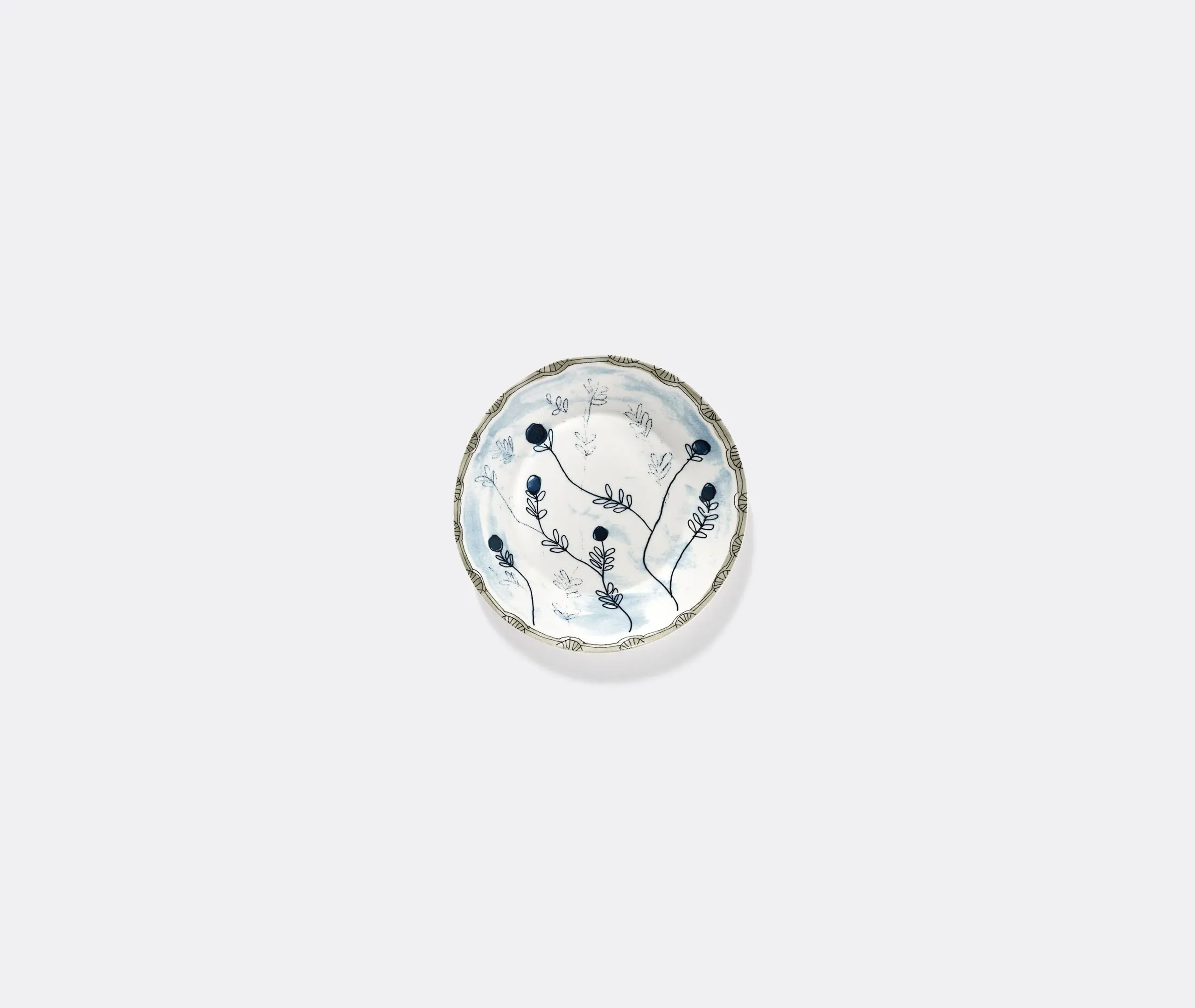 2-Piece Deep Plate Set - Blue, Fine Bone China