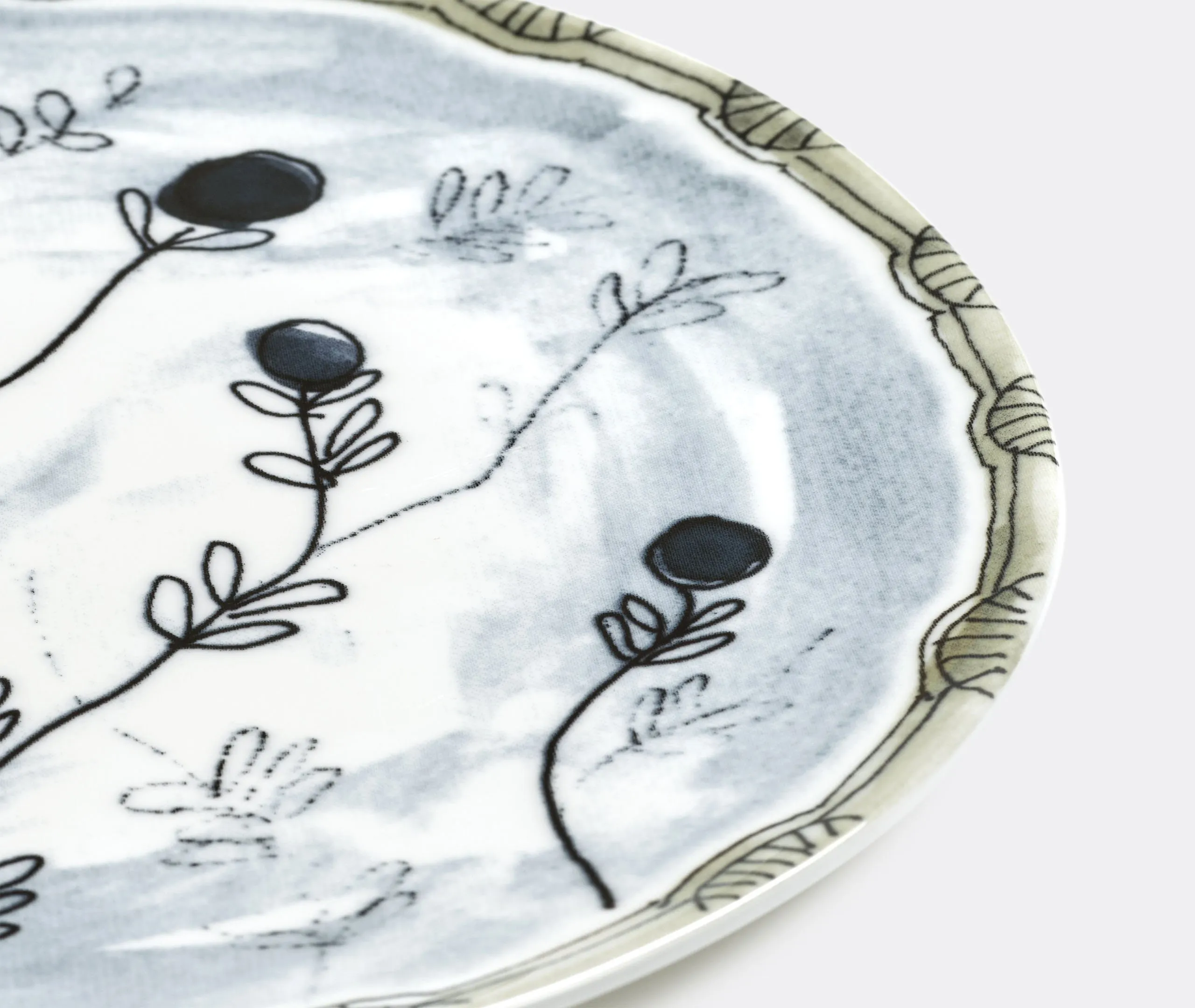 2-Piece Dinner Plate Set - Blue, Fine Bone China