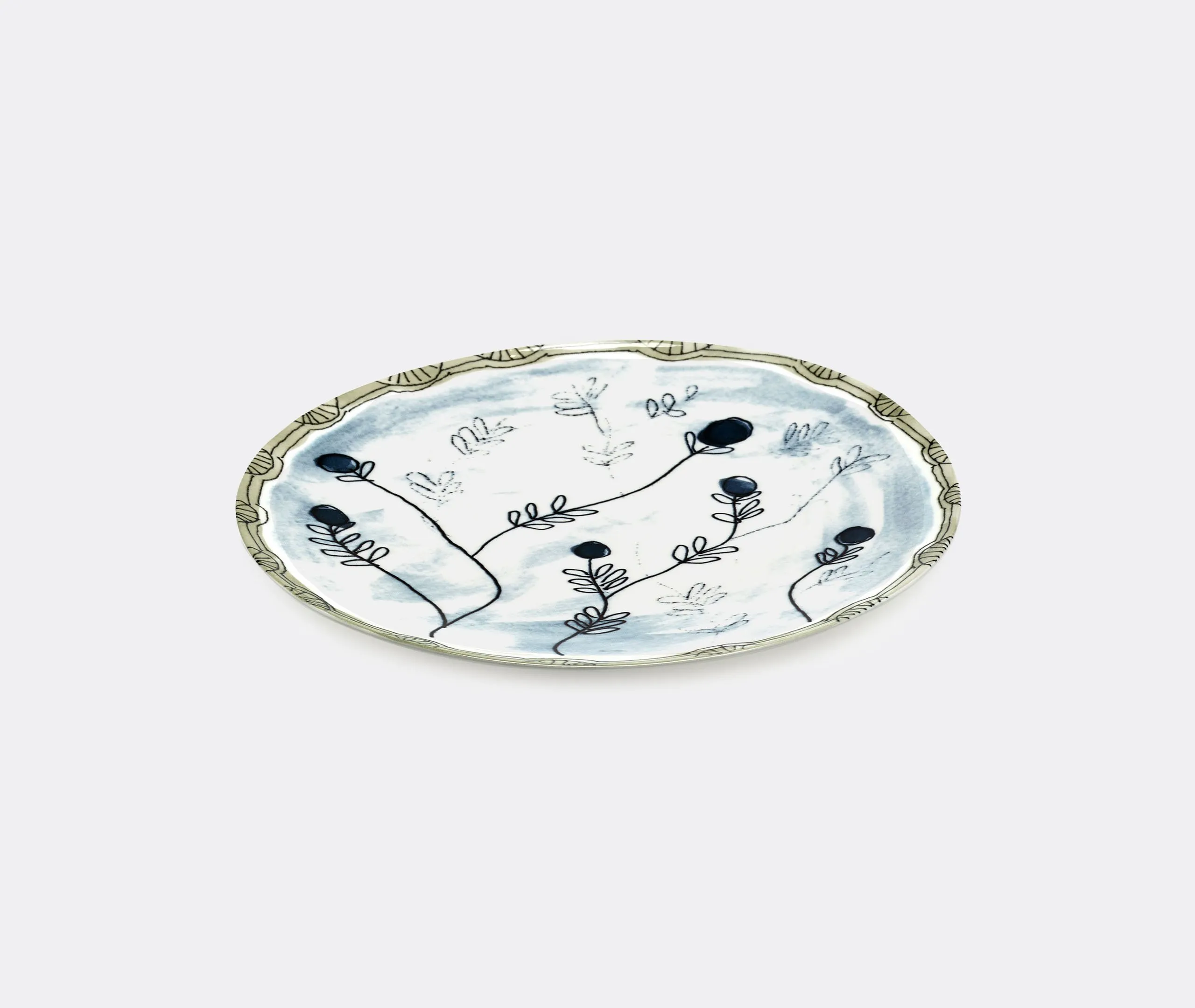 2-Piece Dinner Plate Set - Blue, Fine Bone China