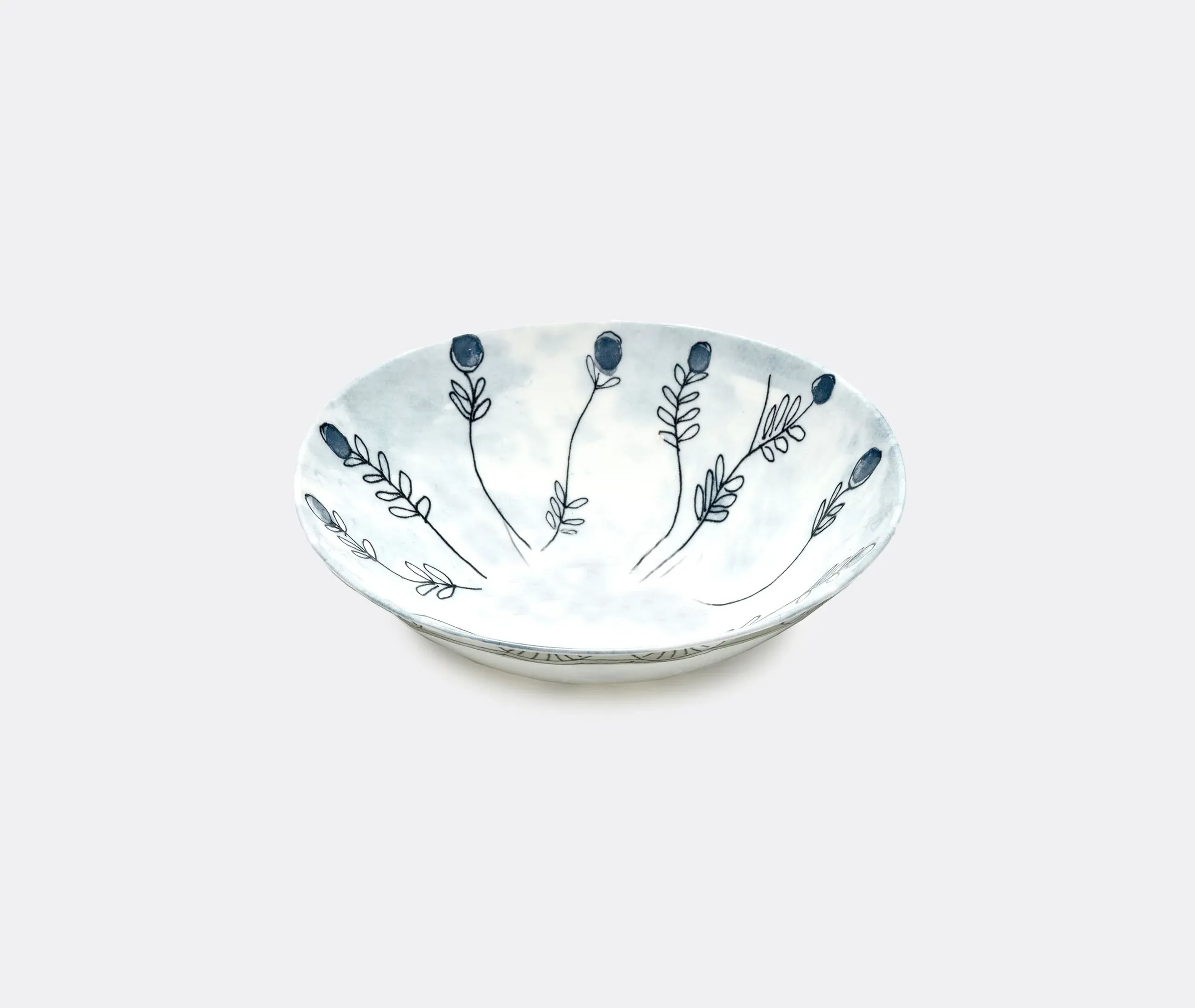 2-Piece Low Bowl Set - Blue, Fine Bone China