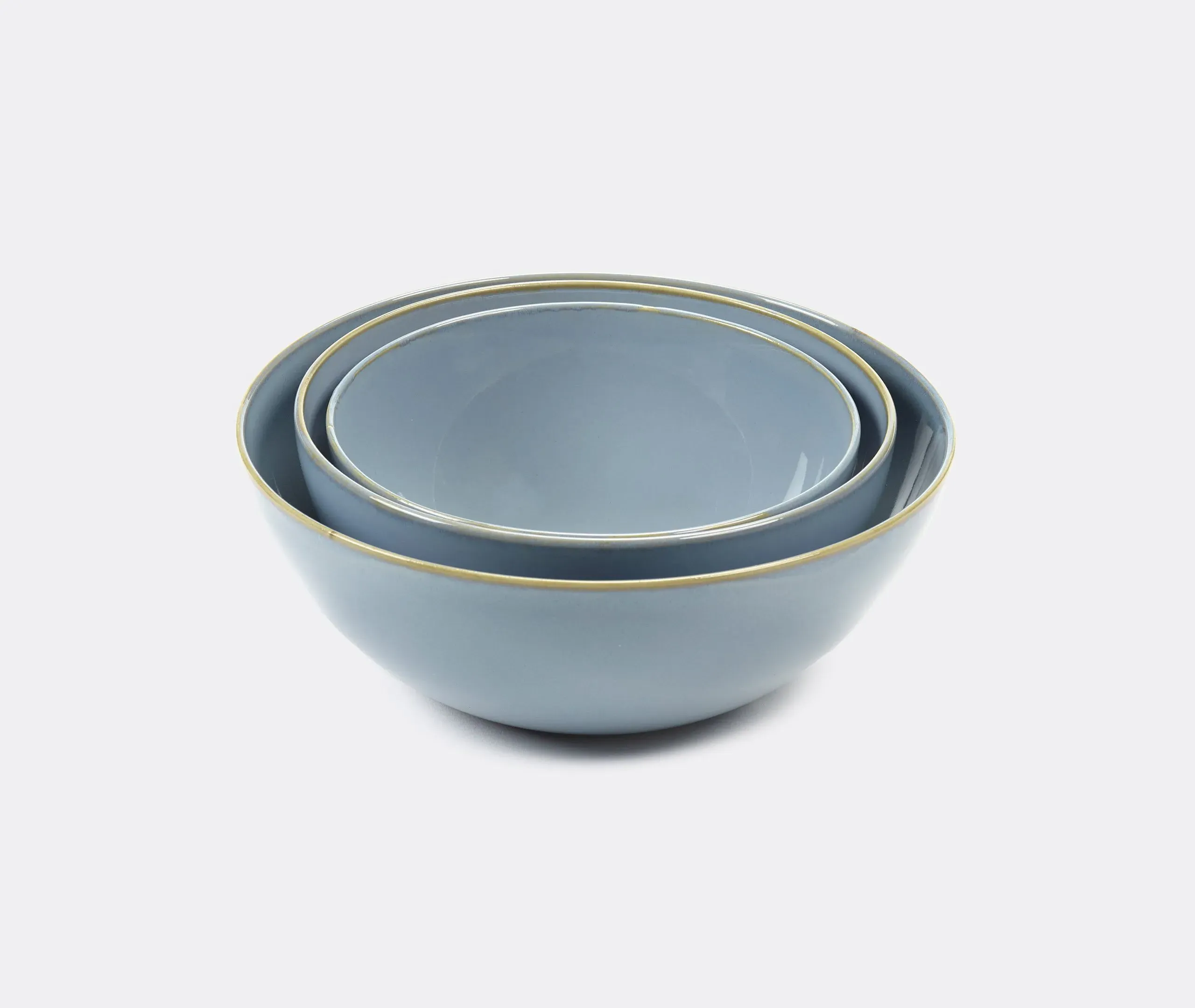 3-Piece Bowl Set - Blue, Ceramic
