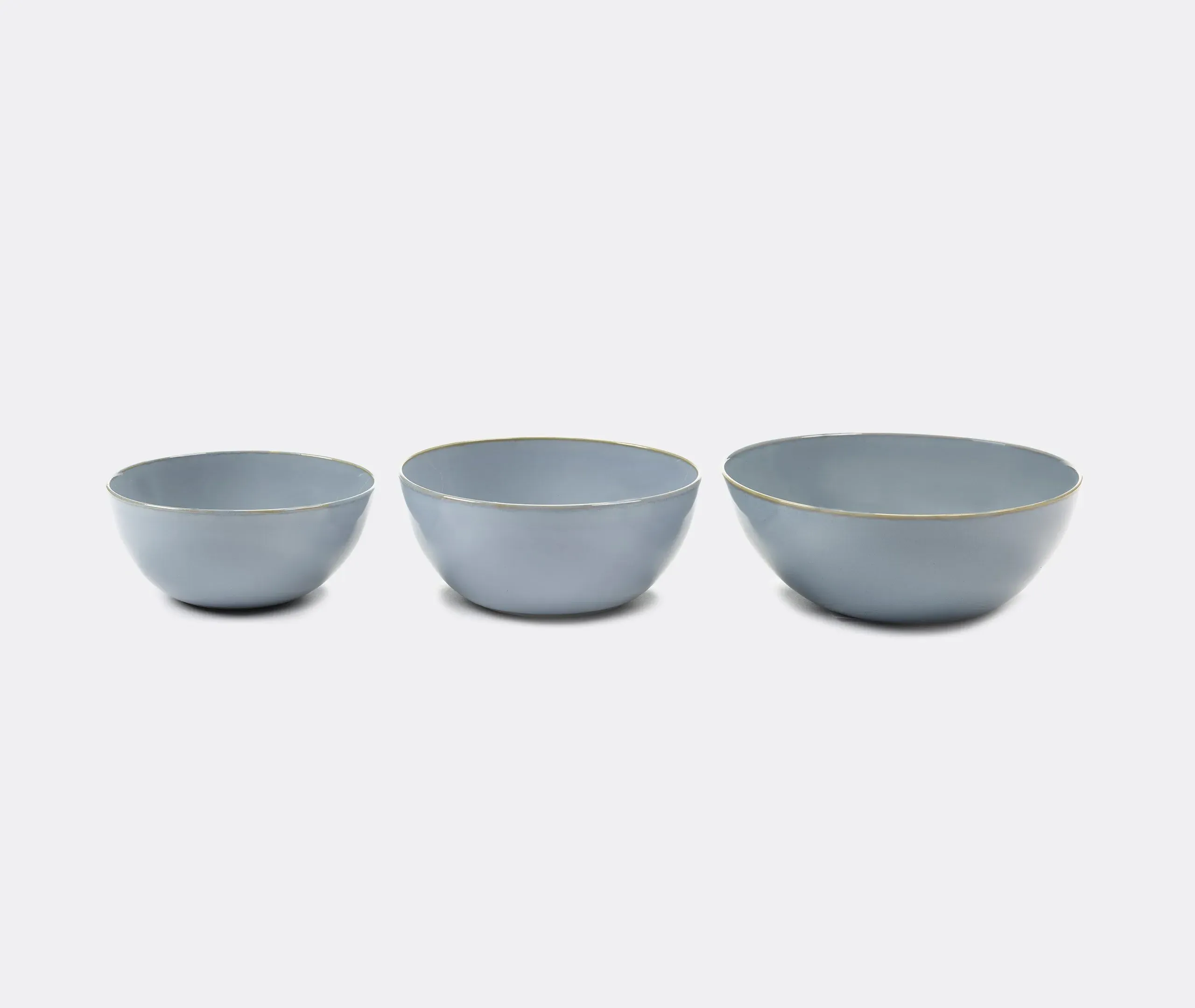 3-Piece Bowl Set - Blue, Ceramic image