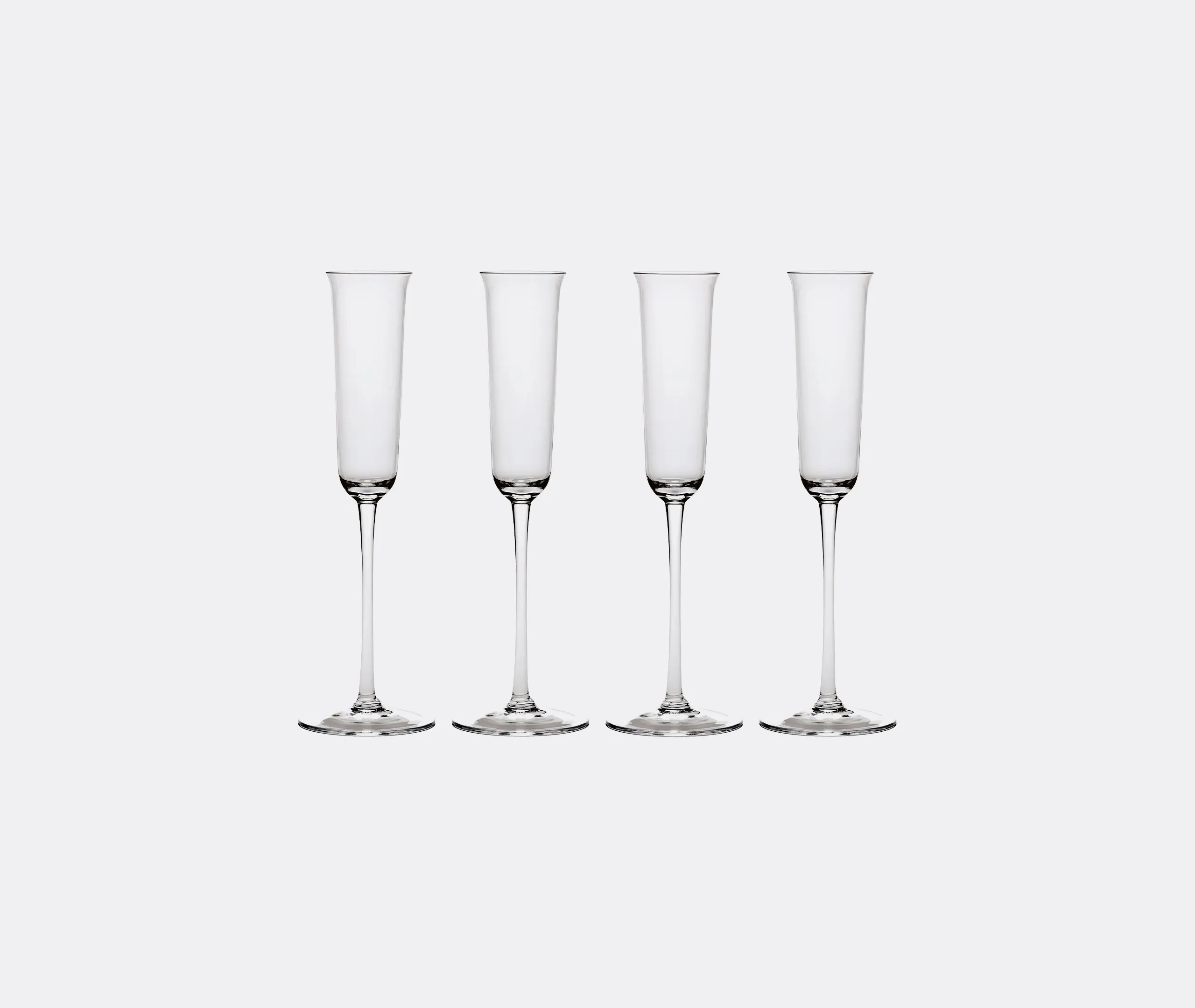 4-Piece Champagne Glass Set - Transparent Crystal