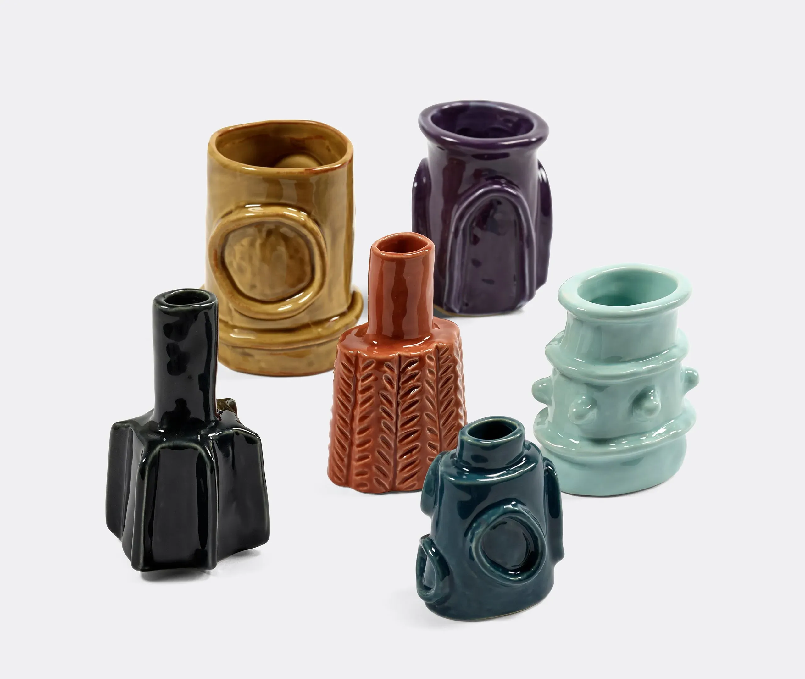 6-Piece Vase Set Assorted Shapes - Multicolor