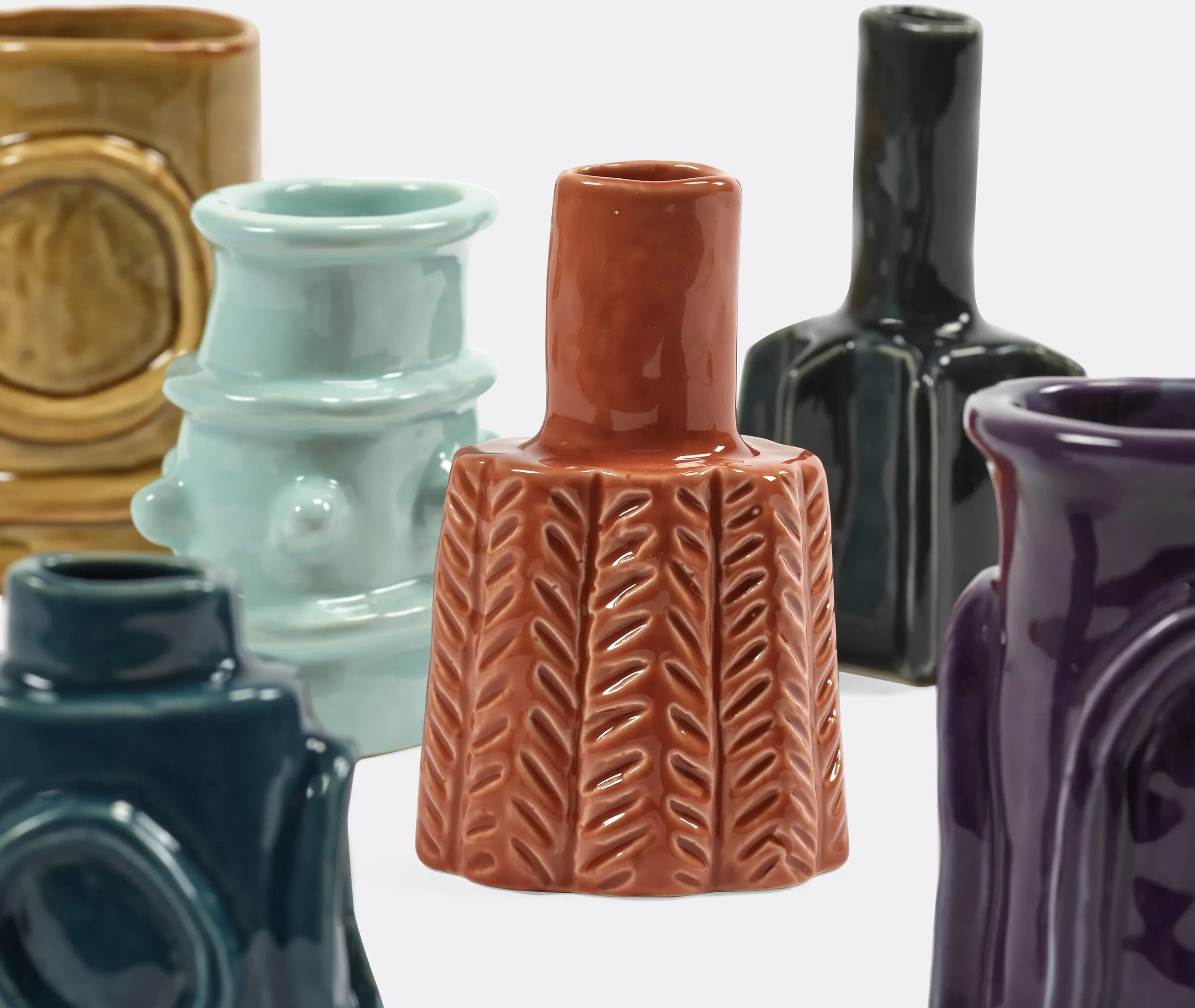 6-Piece Vase Set Assorted Shapes - Multicolor