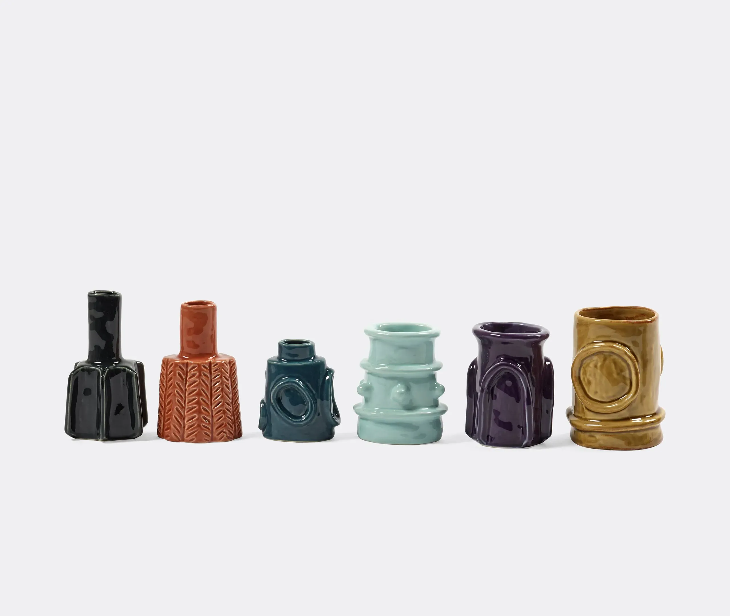6-Piece Vase Set Assorted Shapes - Multicolor image
