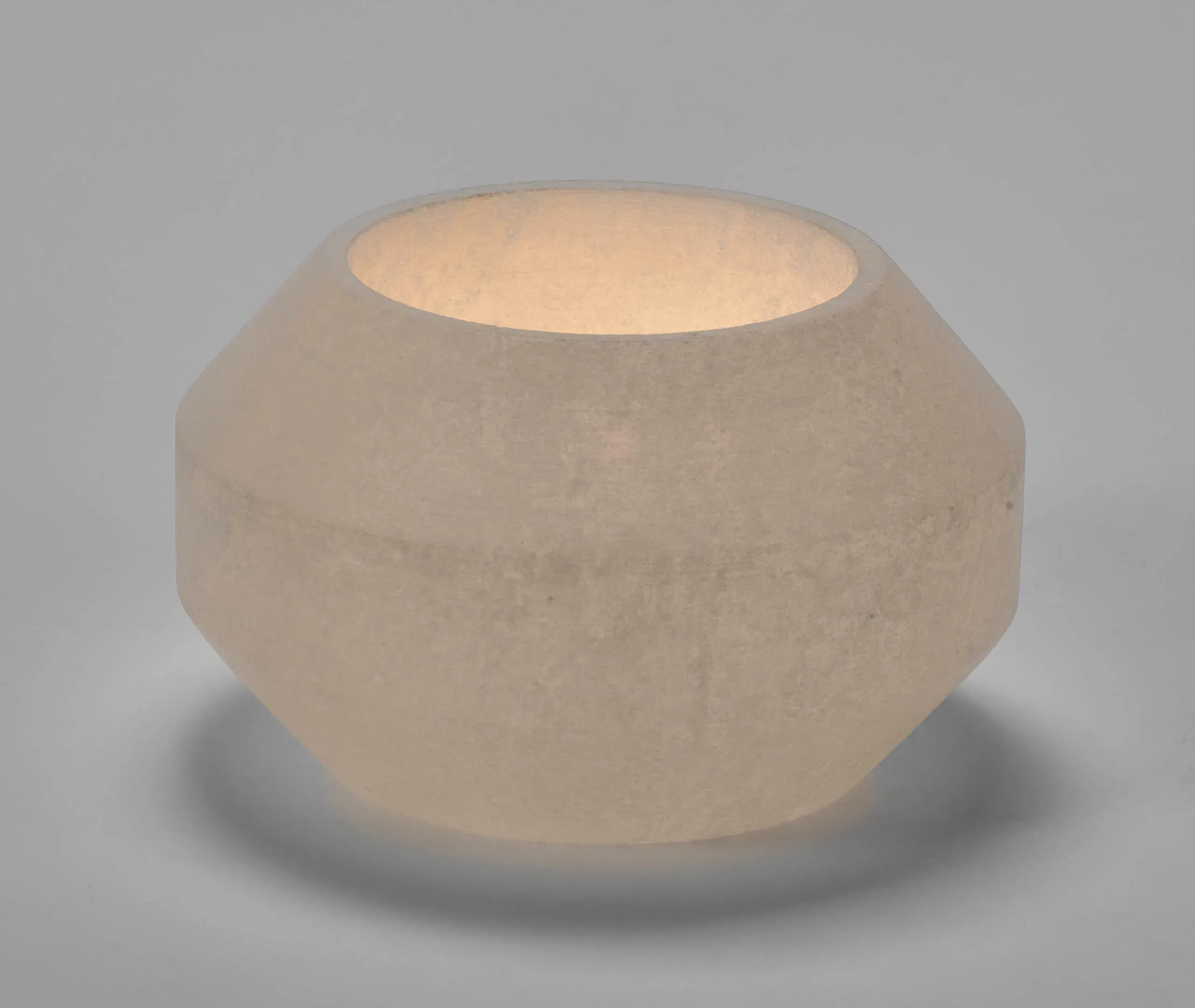 Alabaster Large Candleholder - White, Alabaster