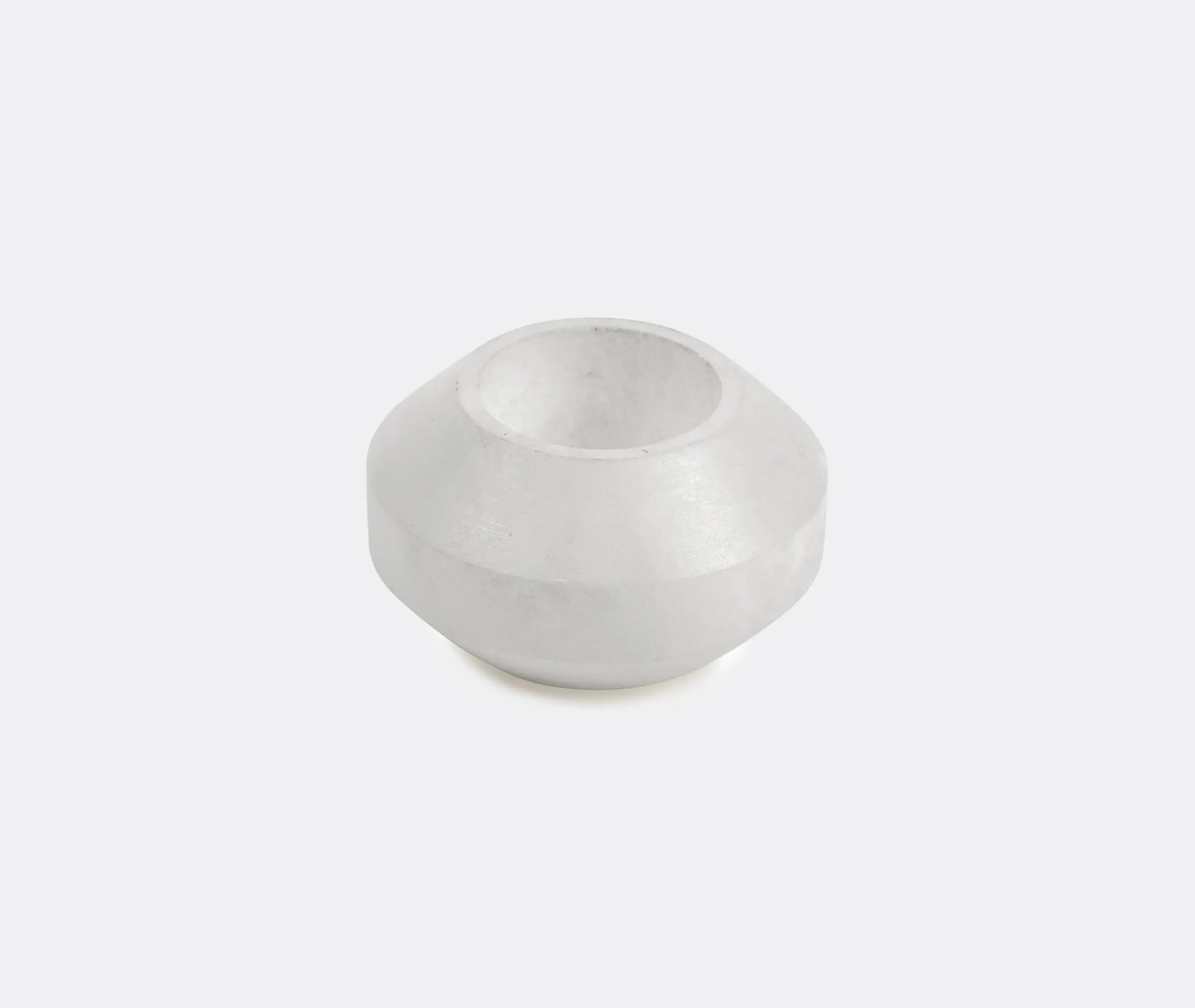Alabaster Medium Candleholder - White, Alabaster
