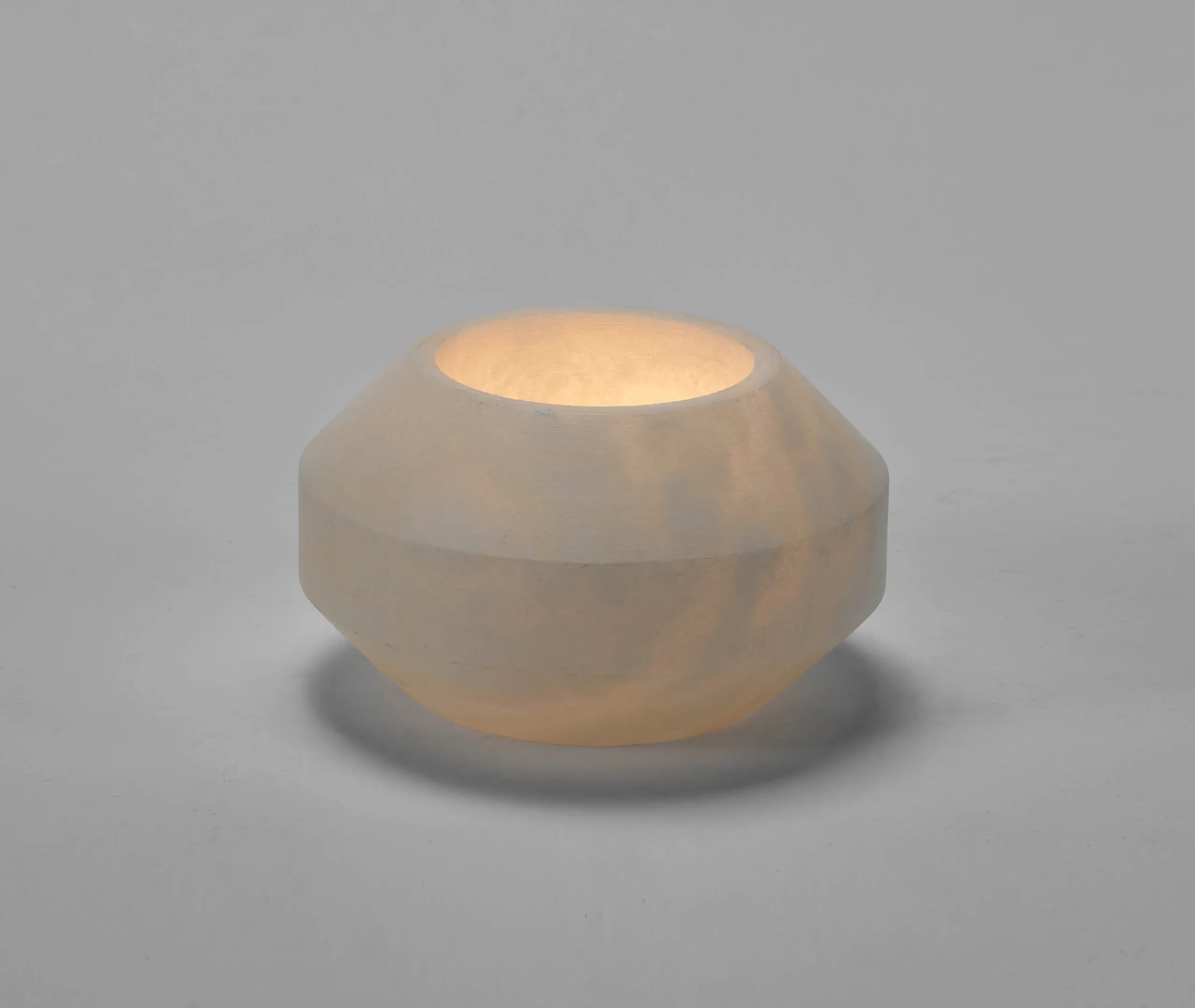Alabaster Medium Candleholder - White, Alabaster