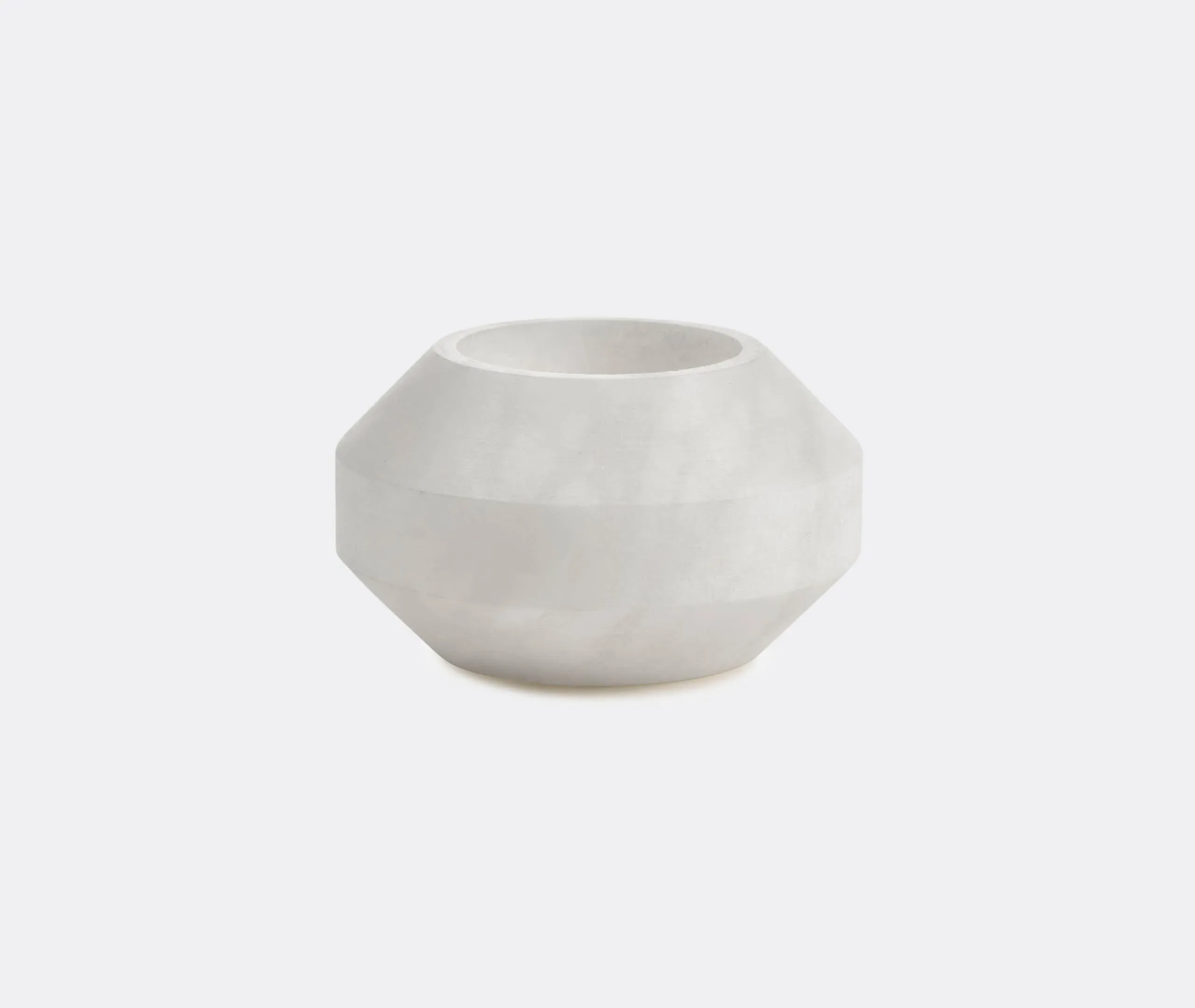 Alabaster Medium Candleholder - White, Alabaster