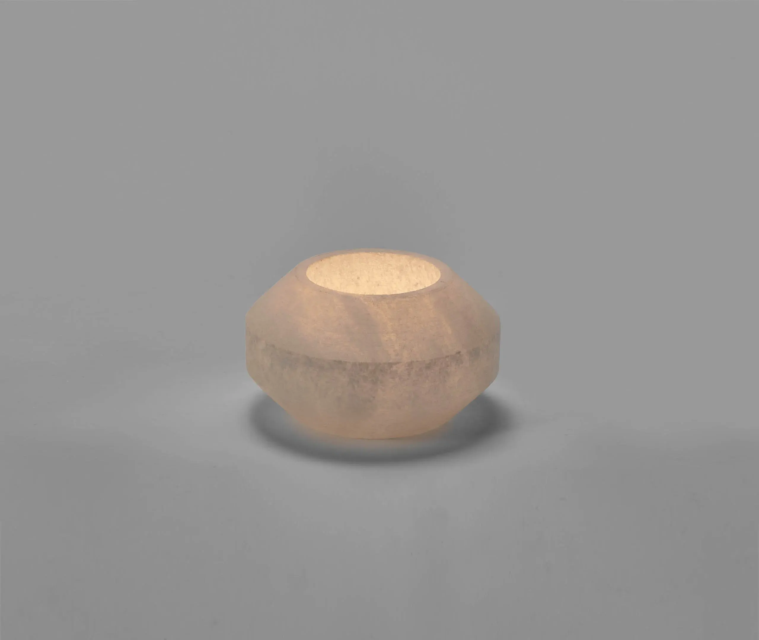 Alabaster Small Candleholder - White, Alabaster