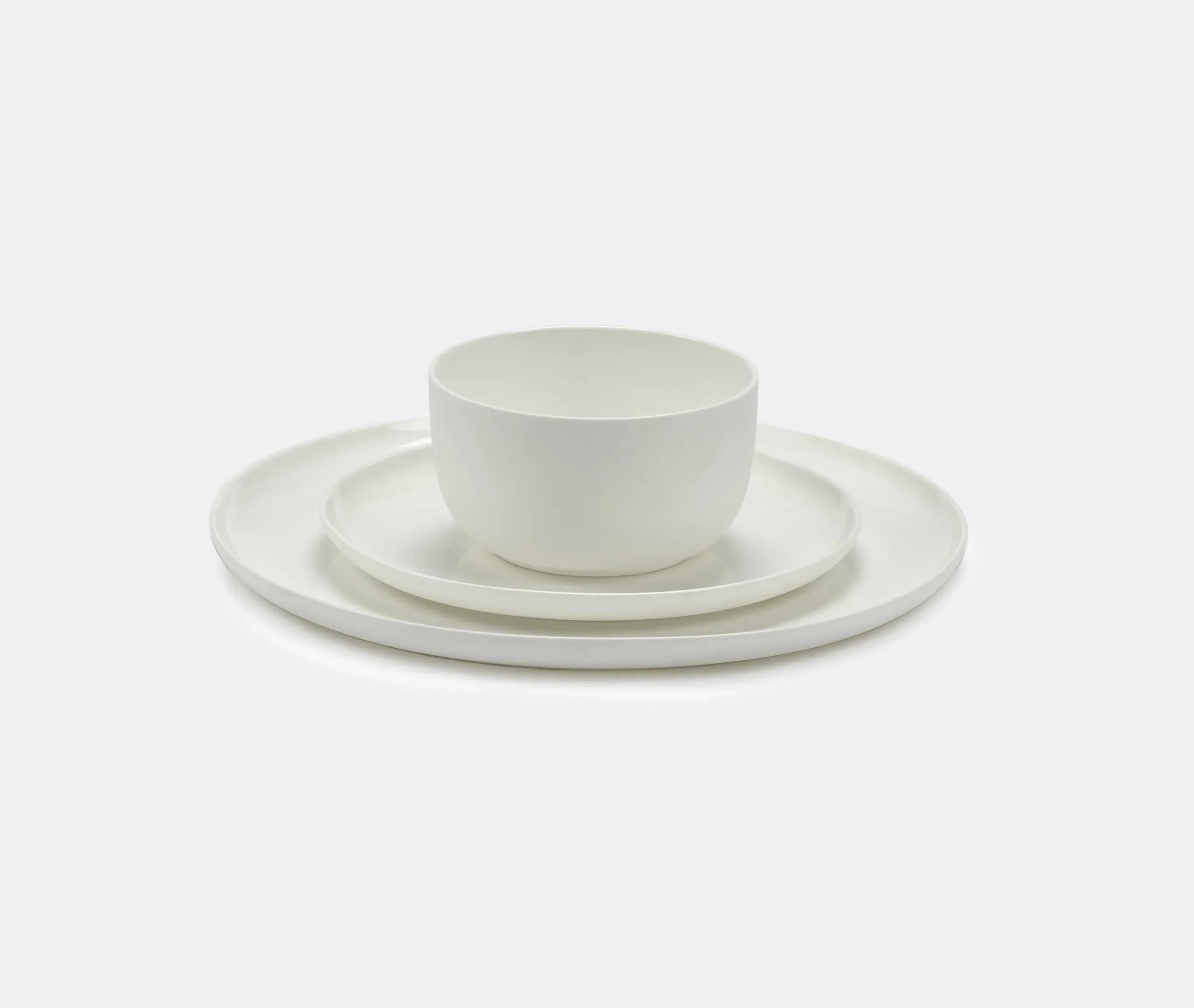 Base 12-Piece Dinner Set - White, Fine Bone China