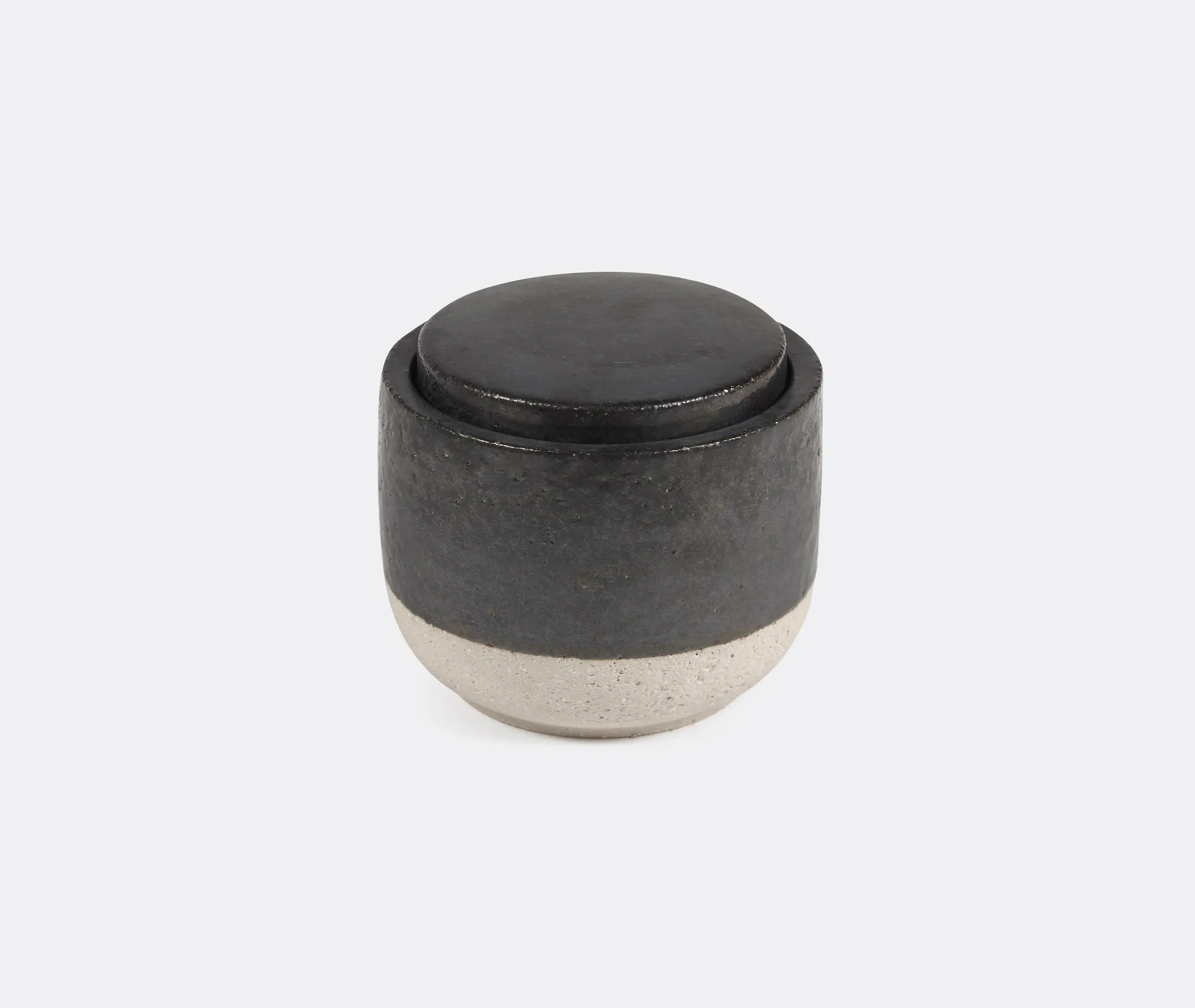 Burning Wood Large Scented Candle - Grey, Stoneware