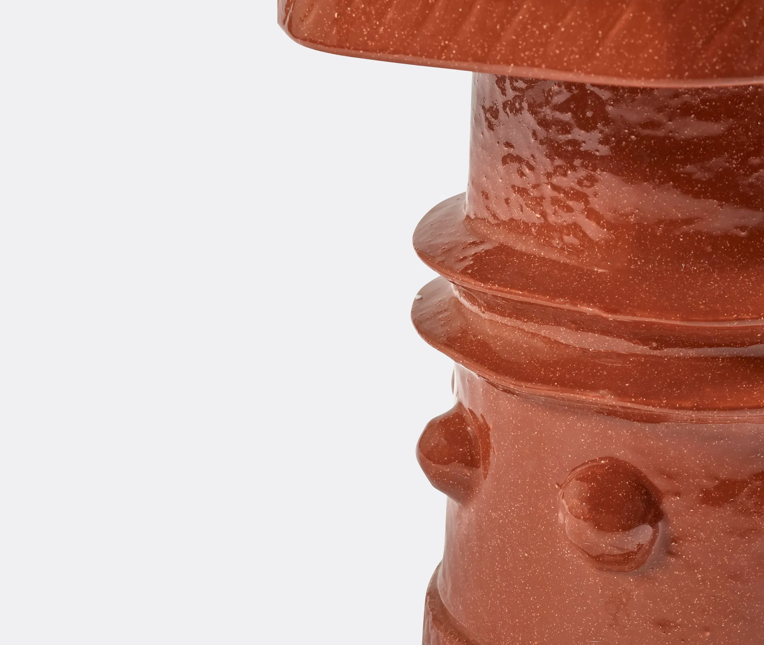 Clara Side Table - Red, Stoneware alternate view