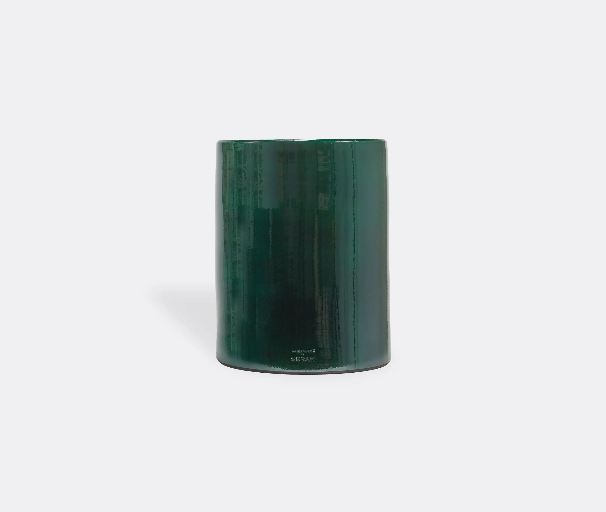 Cylindrical Side Table - Dark Green, Stone