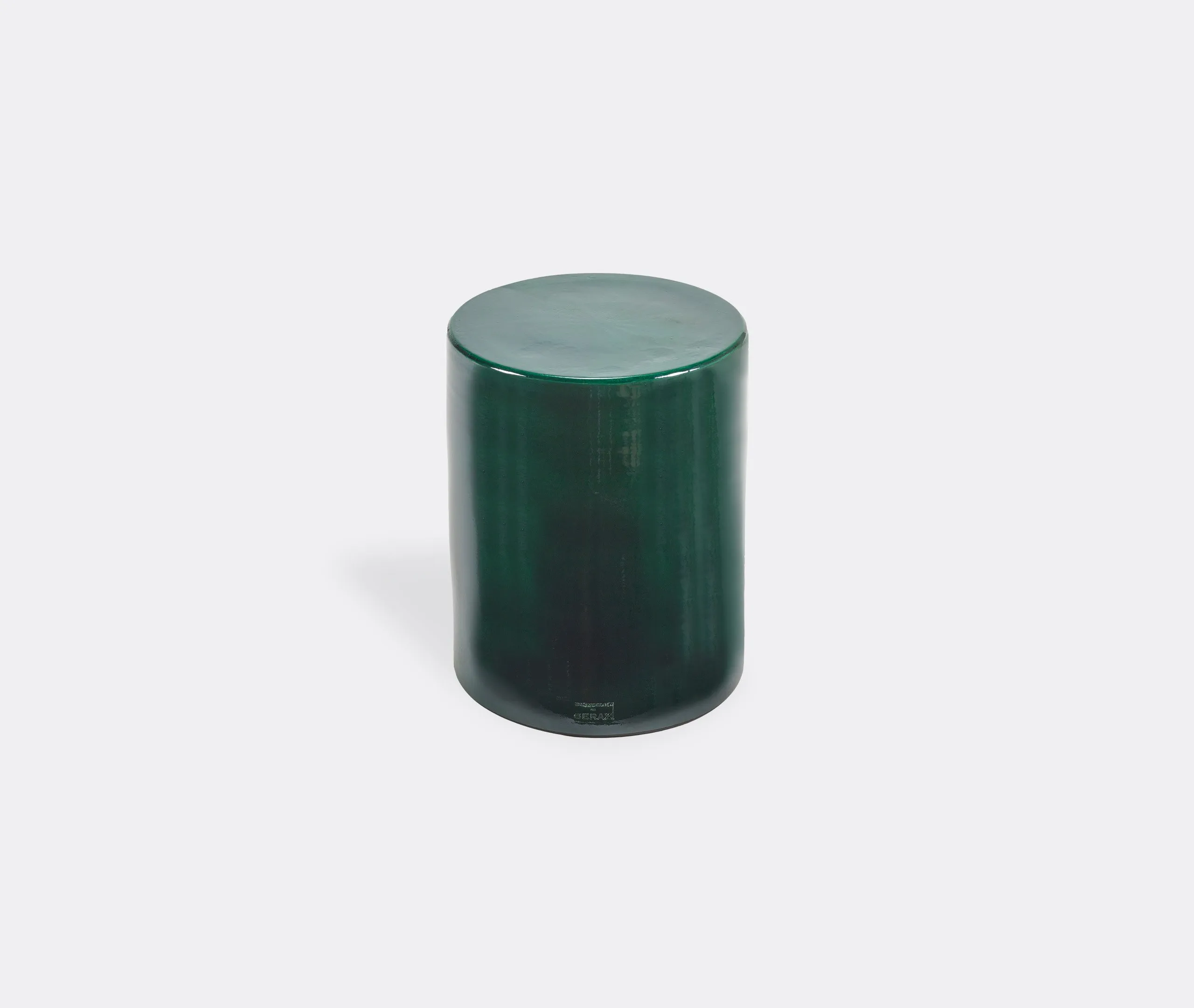 Cylindrical Side Table - Dark Green, Stone