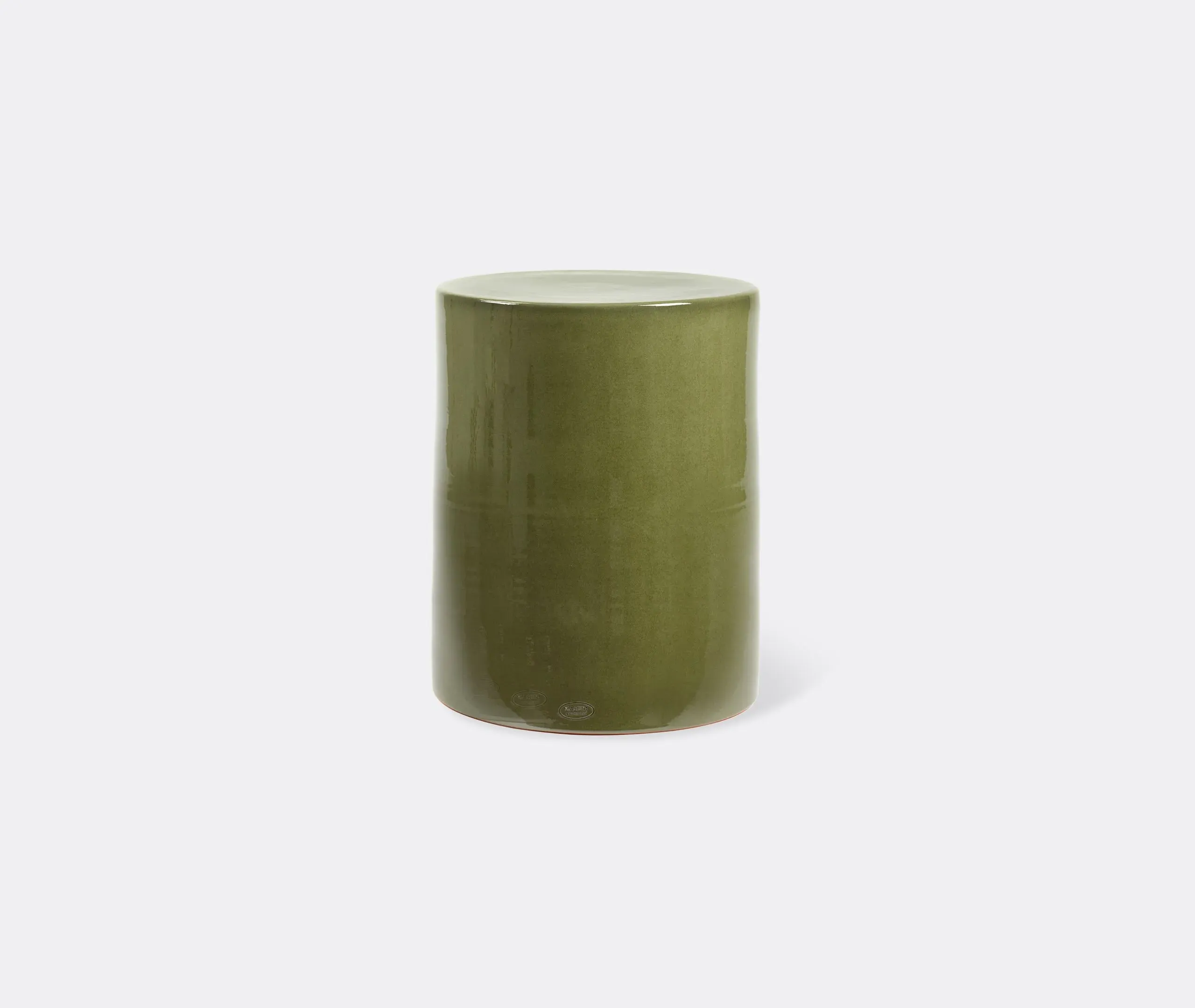 Cylindrical Side Table - Green, Stoneware image