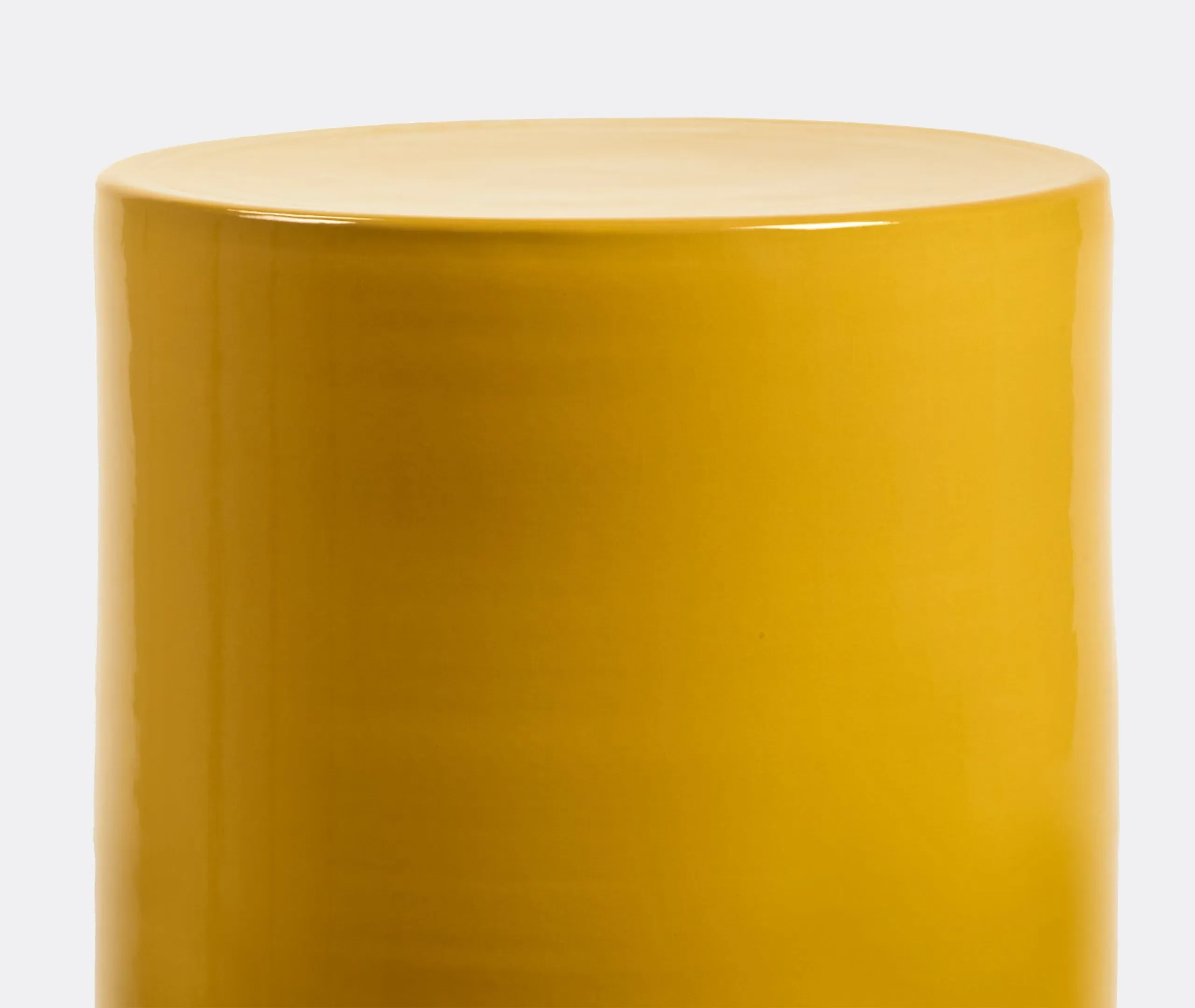 Cylindrical Side Table - Ocher, Stoneware