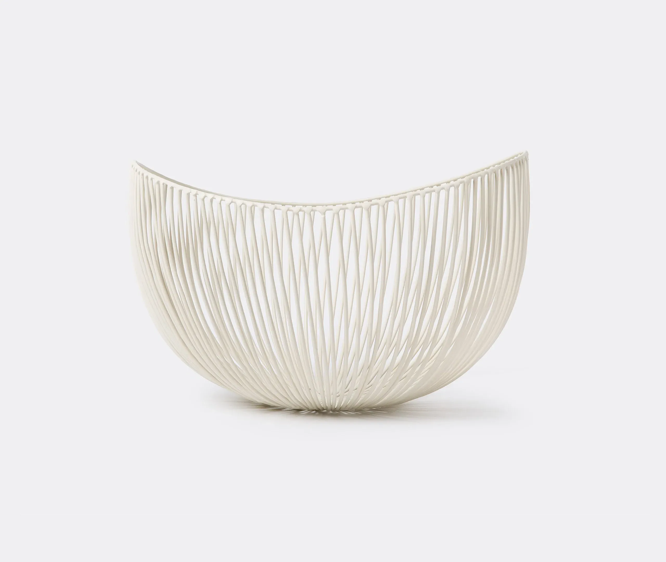 Deep Basket Bowl - White, Iron