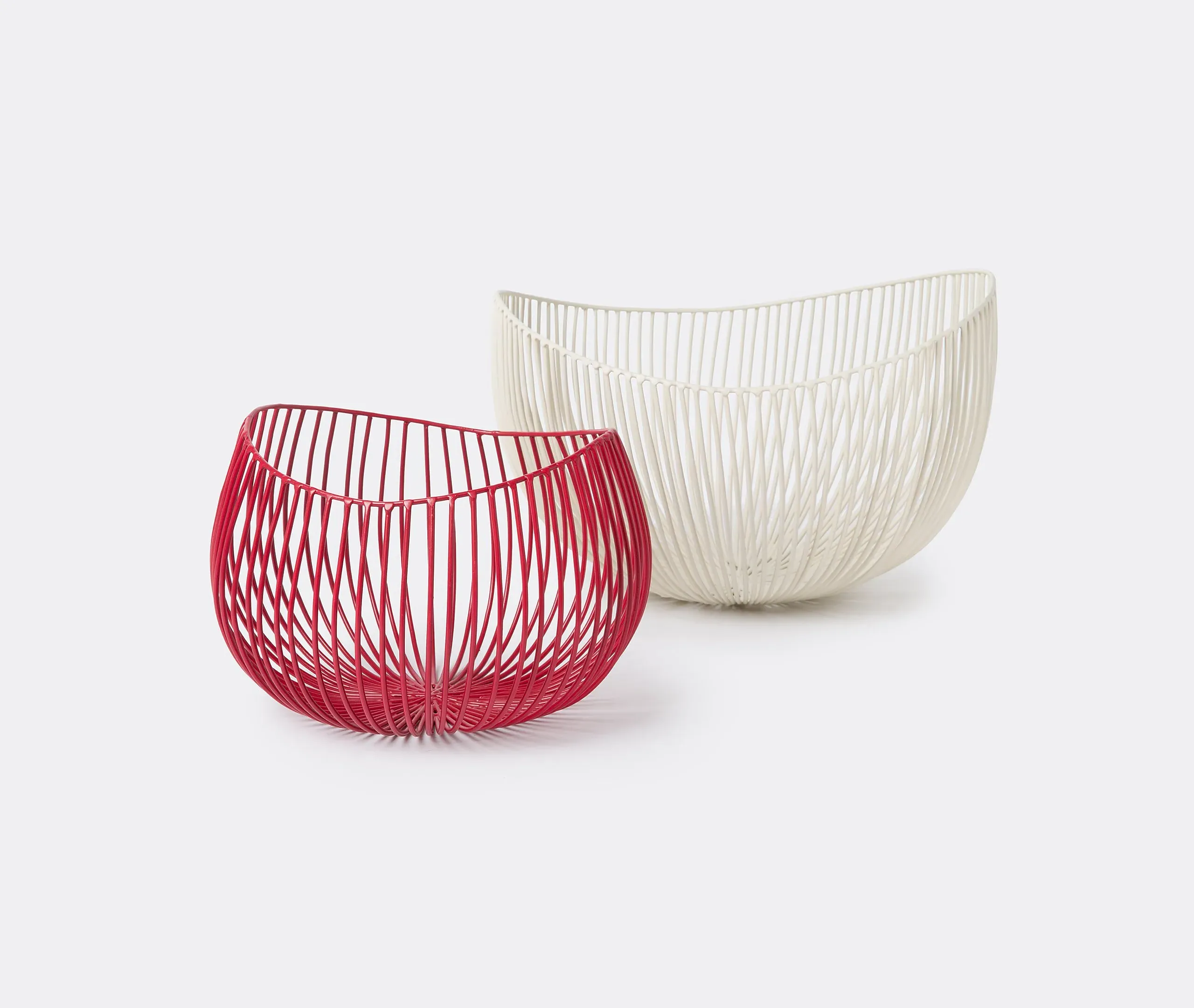 Deep Basket Bowl - White, Iron