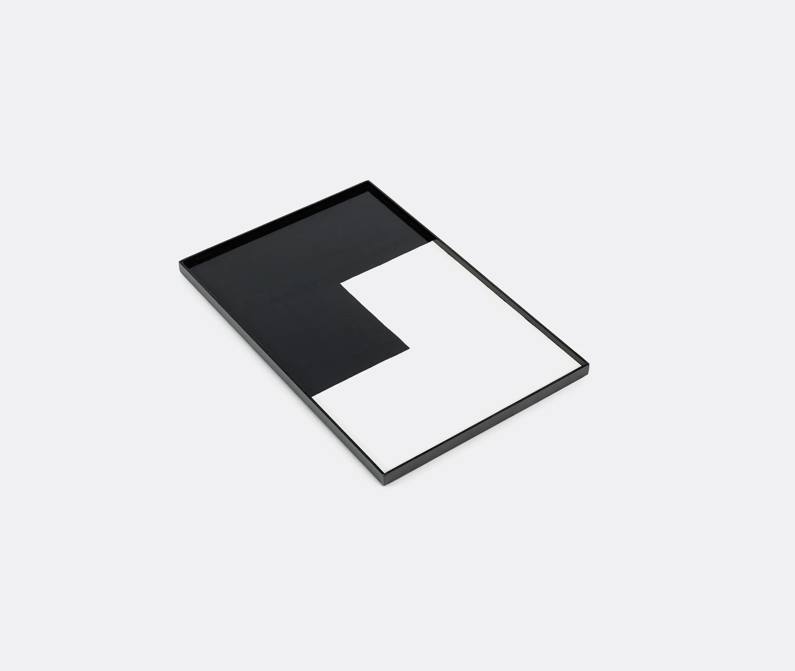Emaille M Serving Tray - Black, White, Wood product