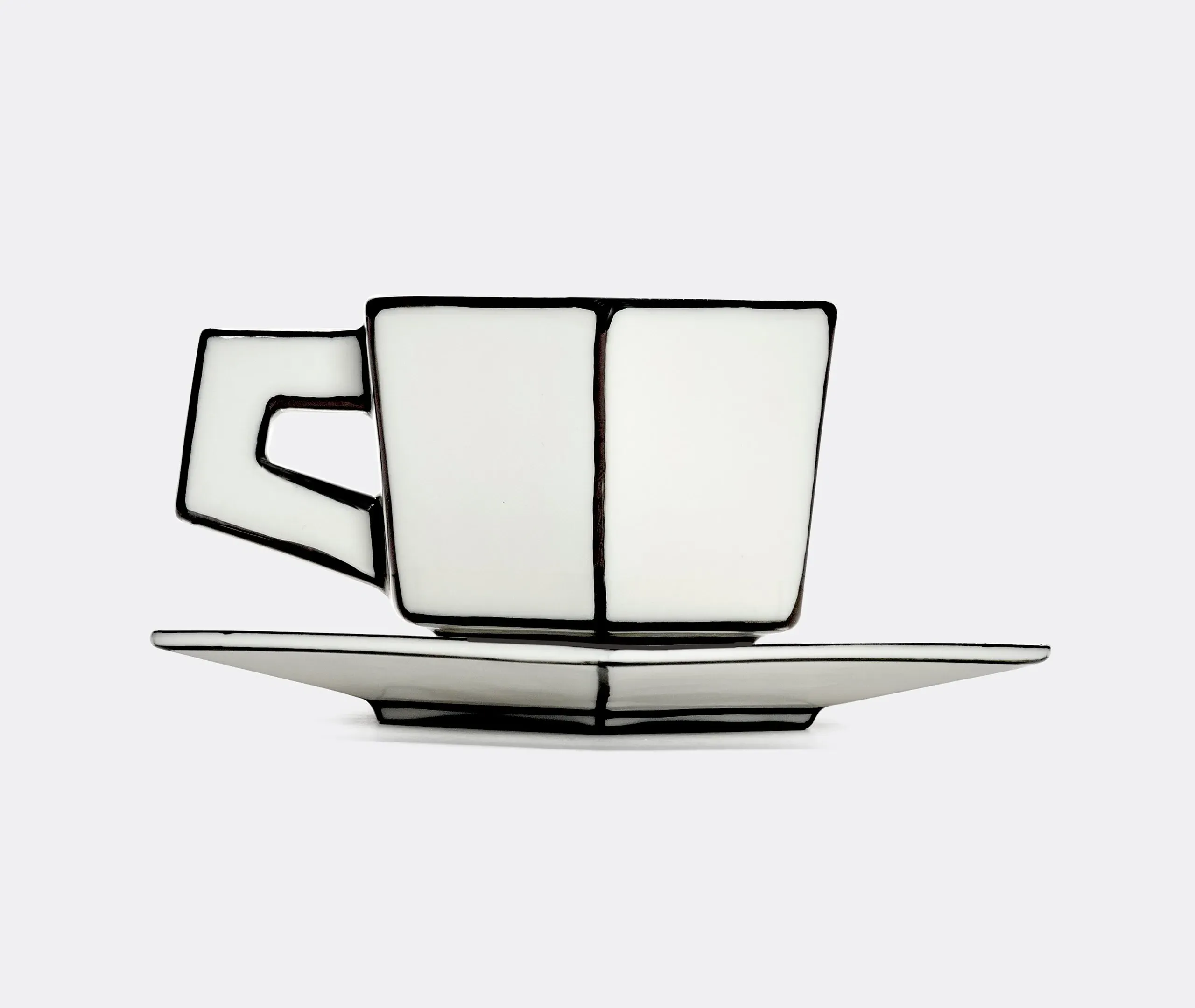 Espresso Cup and Saucer Set - White, Porcelain