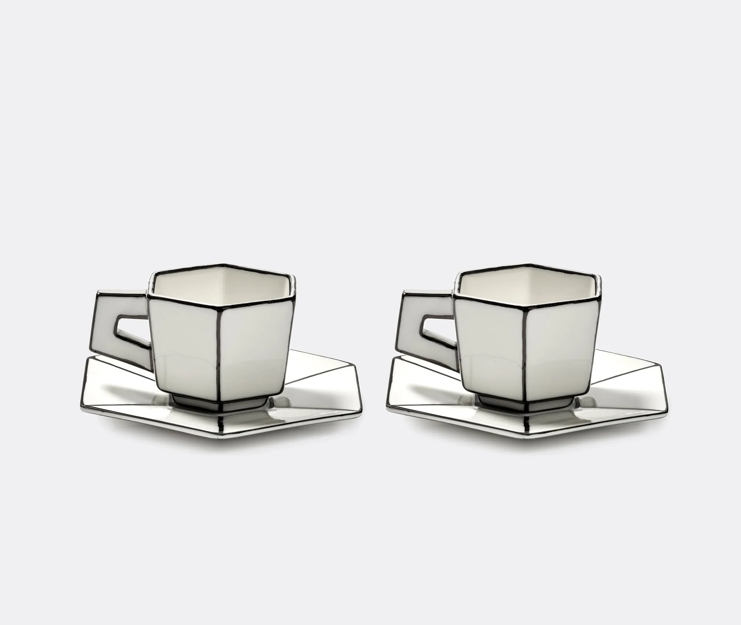 Espresso Cup and Saucer Set - White, Porcelain
