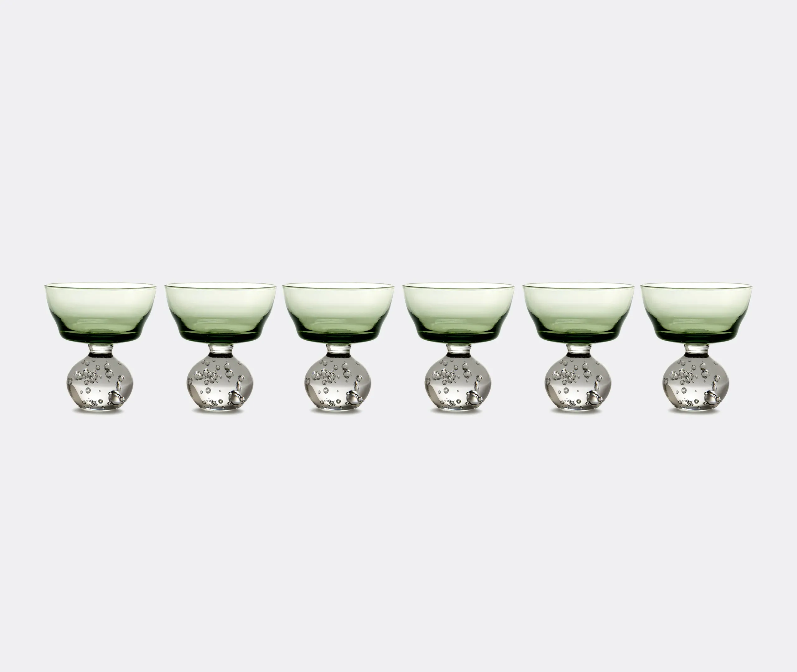 Eternal Snow Medium Stemmed Glass Set of 6 - Green