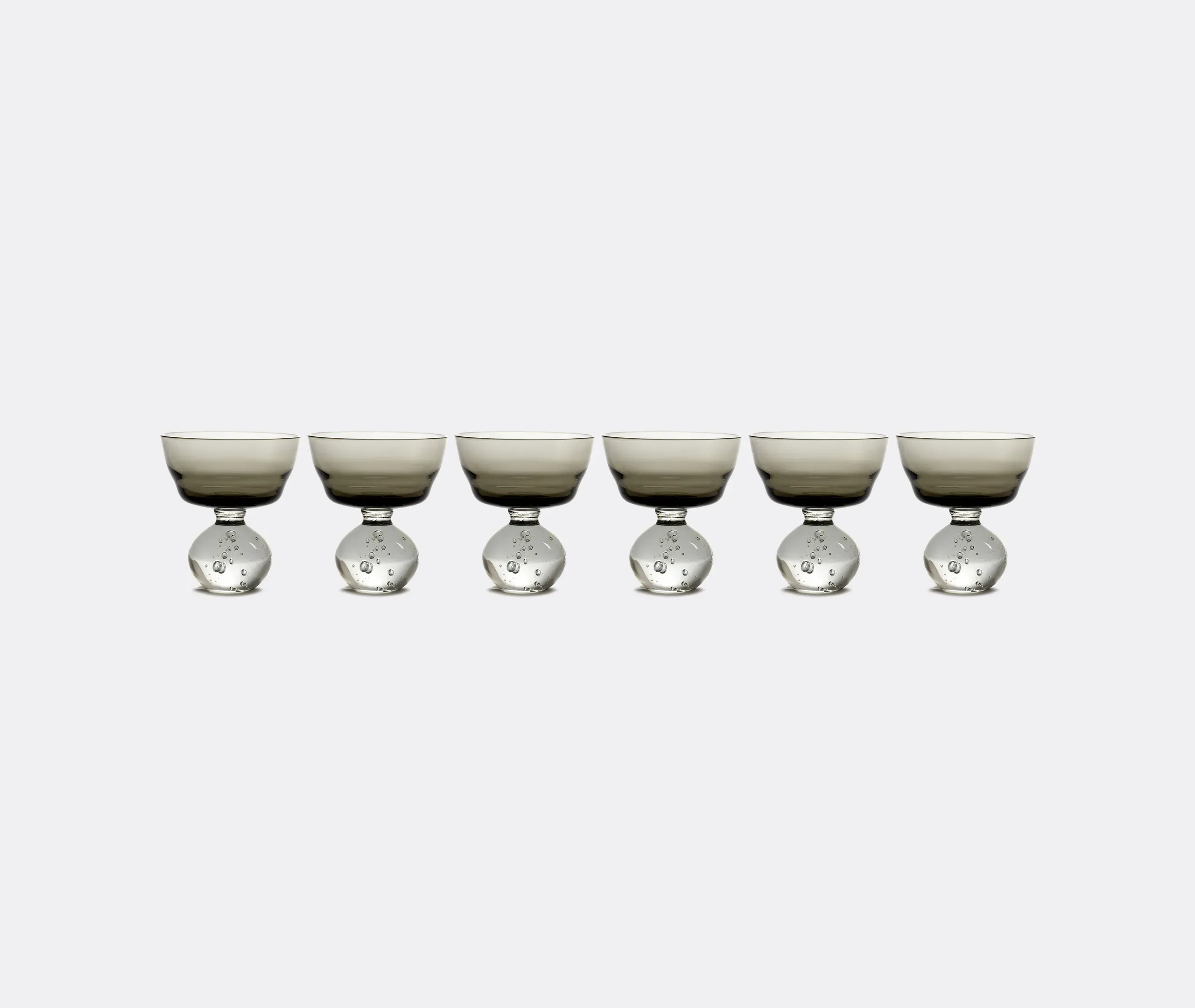 Eternal Snow Medium Stemmed Glass Set of Six - Smoky Grey product