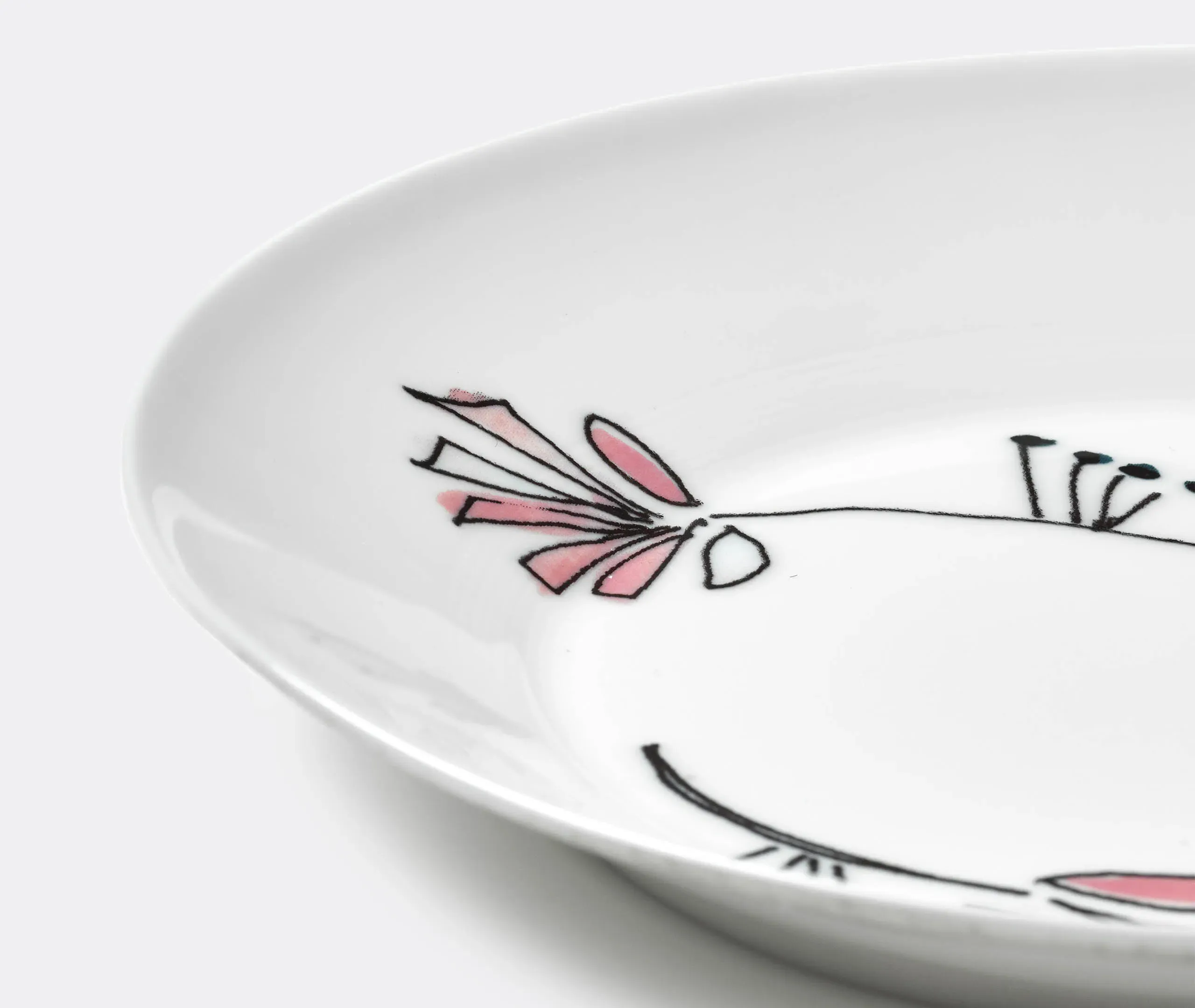 Fiore Rosa Deep Plate Set of Two - Multicolor, Bone China