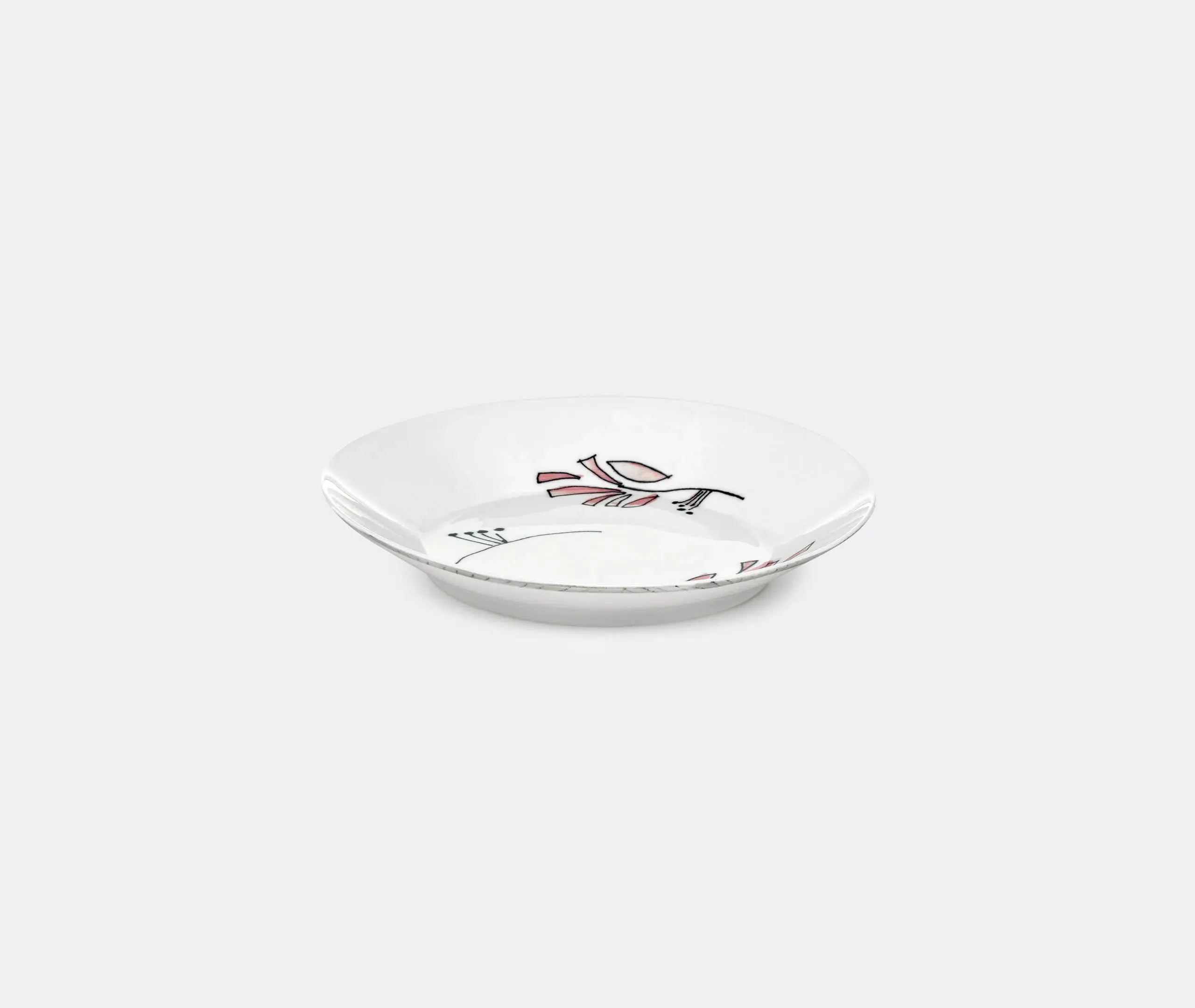 Fiore Rosa Deep Plate Set of Two - Multicolor, Bone China