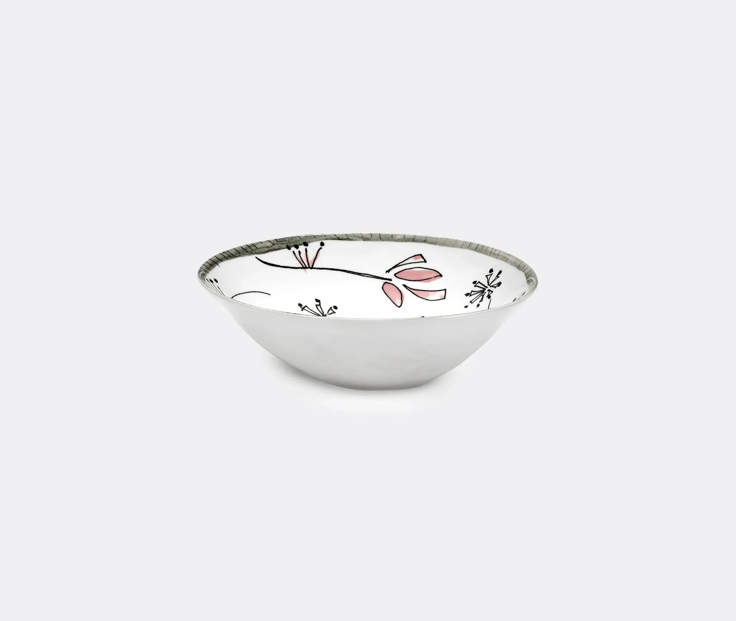 Fiore Rosa Low Bowl Set of Two - Multicolor, Bone China image