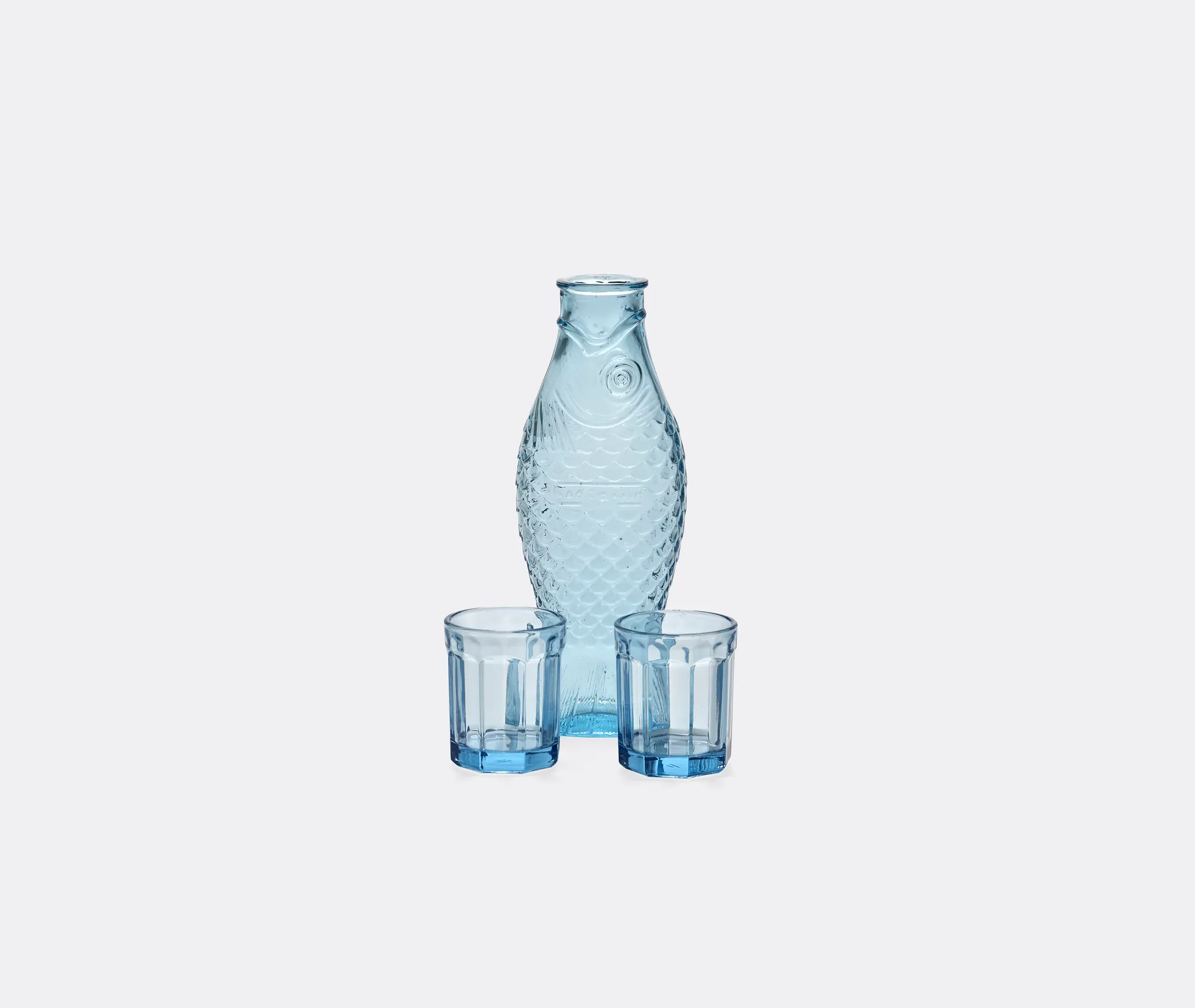 Fish And Fish Carafe and Set of Two Glasses - Blue product