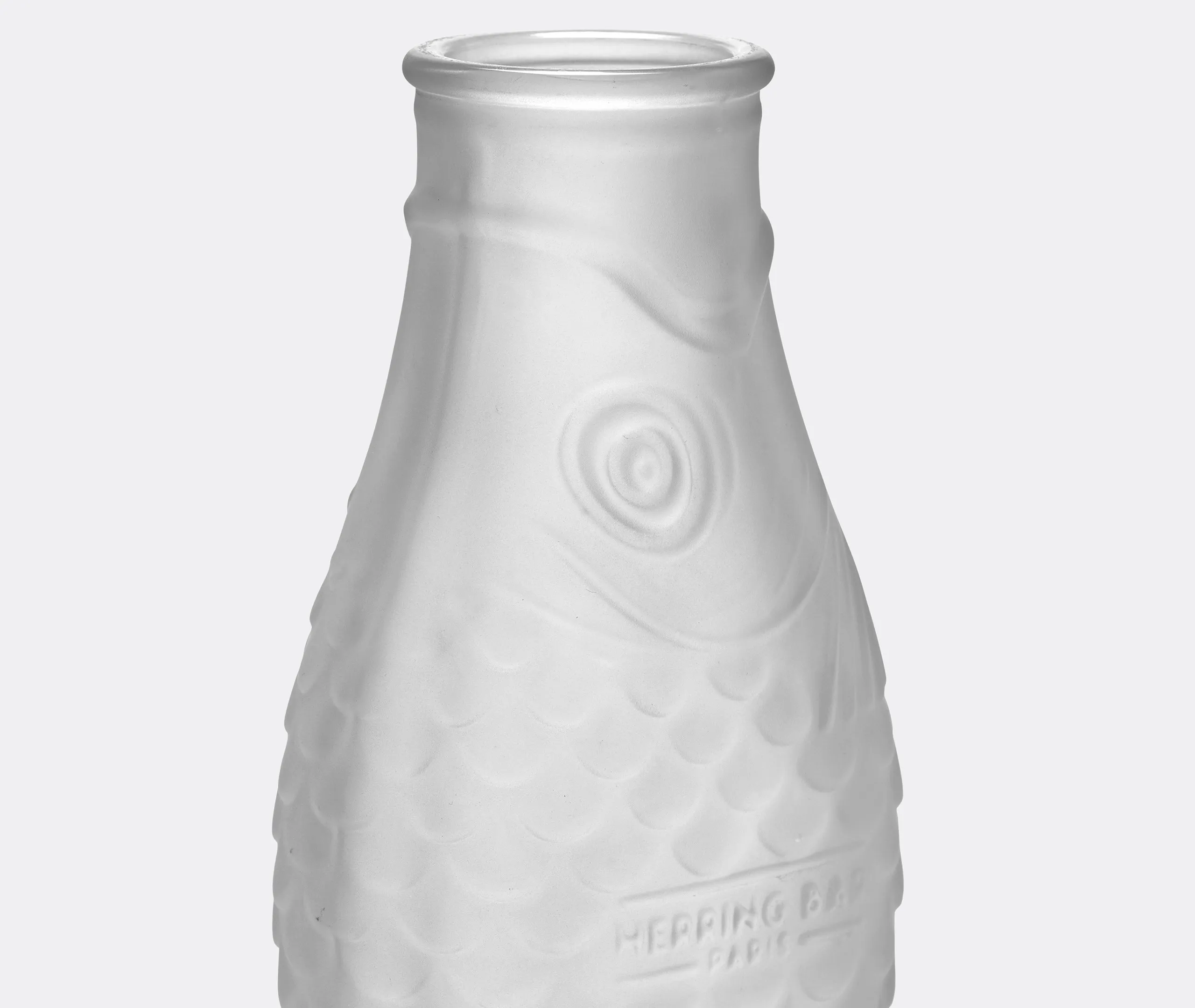 Fish-Shaped Carafe - White, Frosted Glass