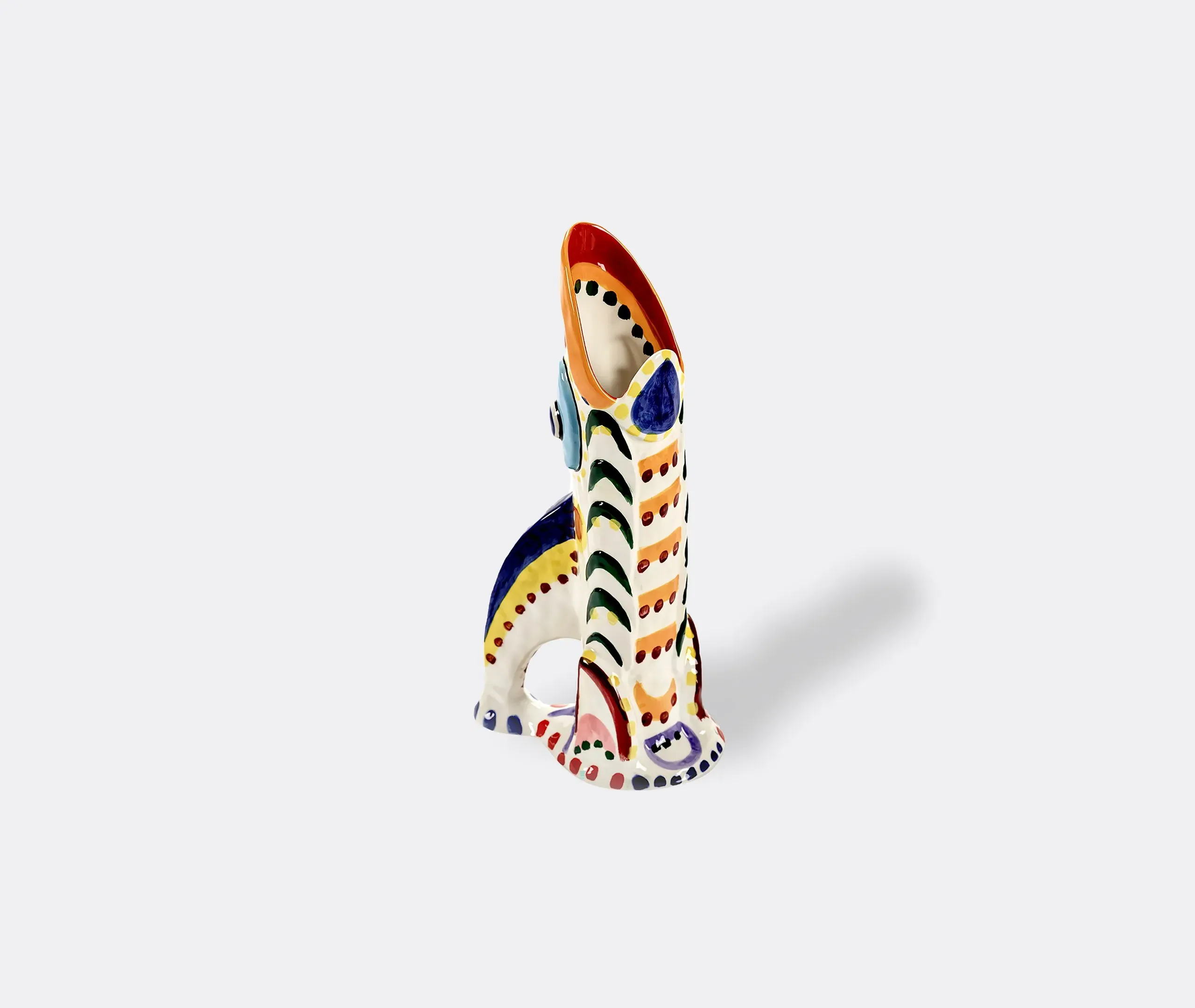 Fish-Shaped Stoneware Vase - Multicolor