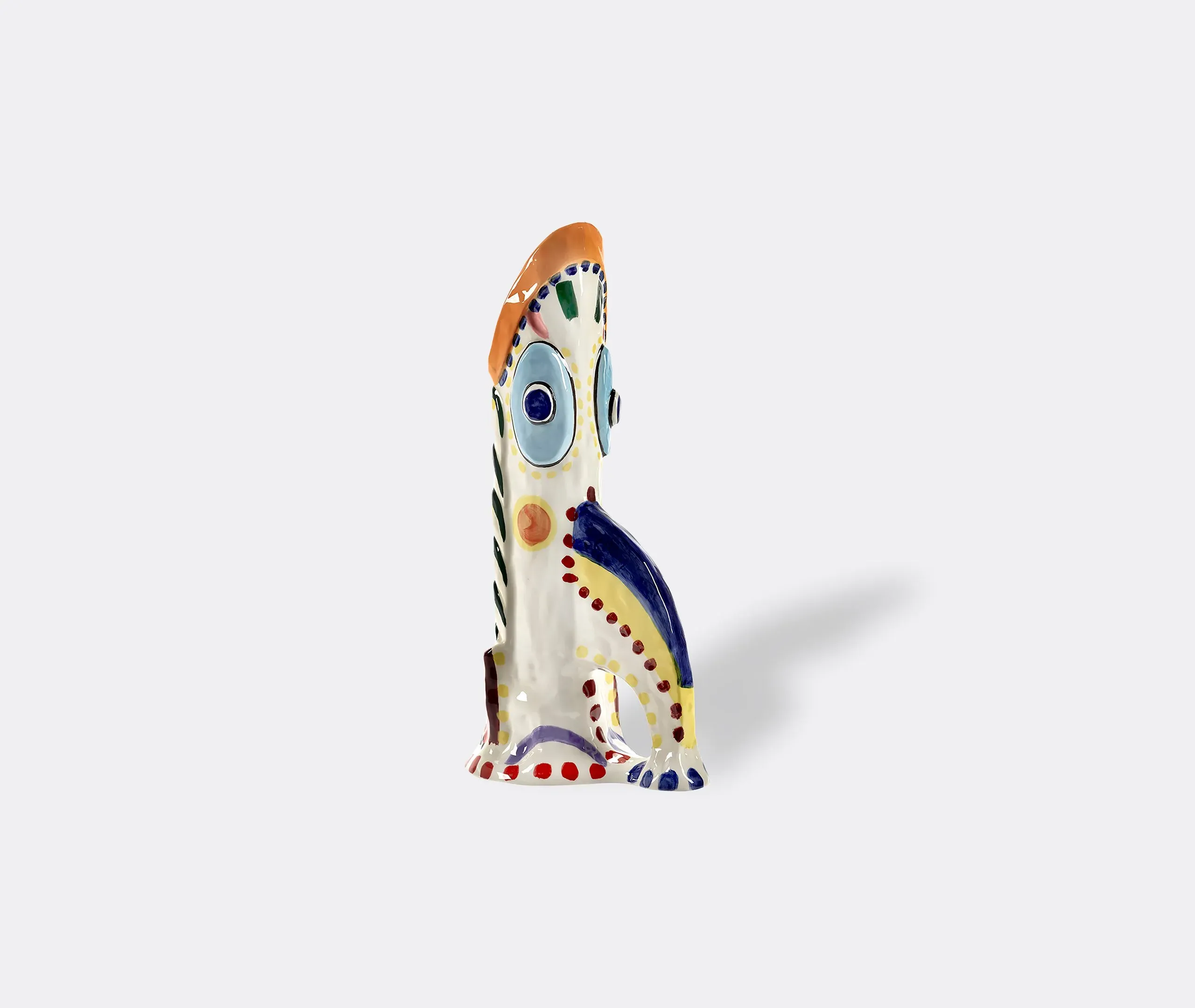 Fish-Shaped Stoneware Vase - Multicolor