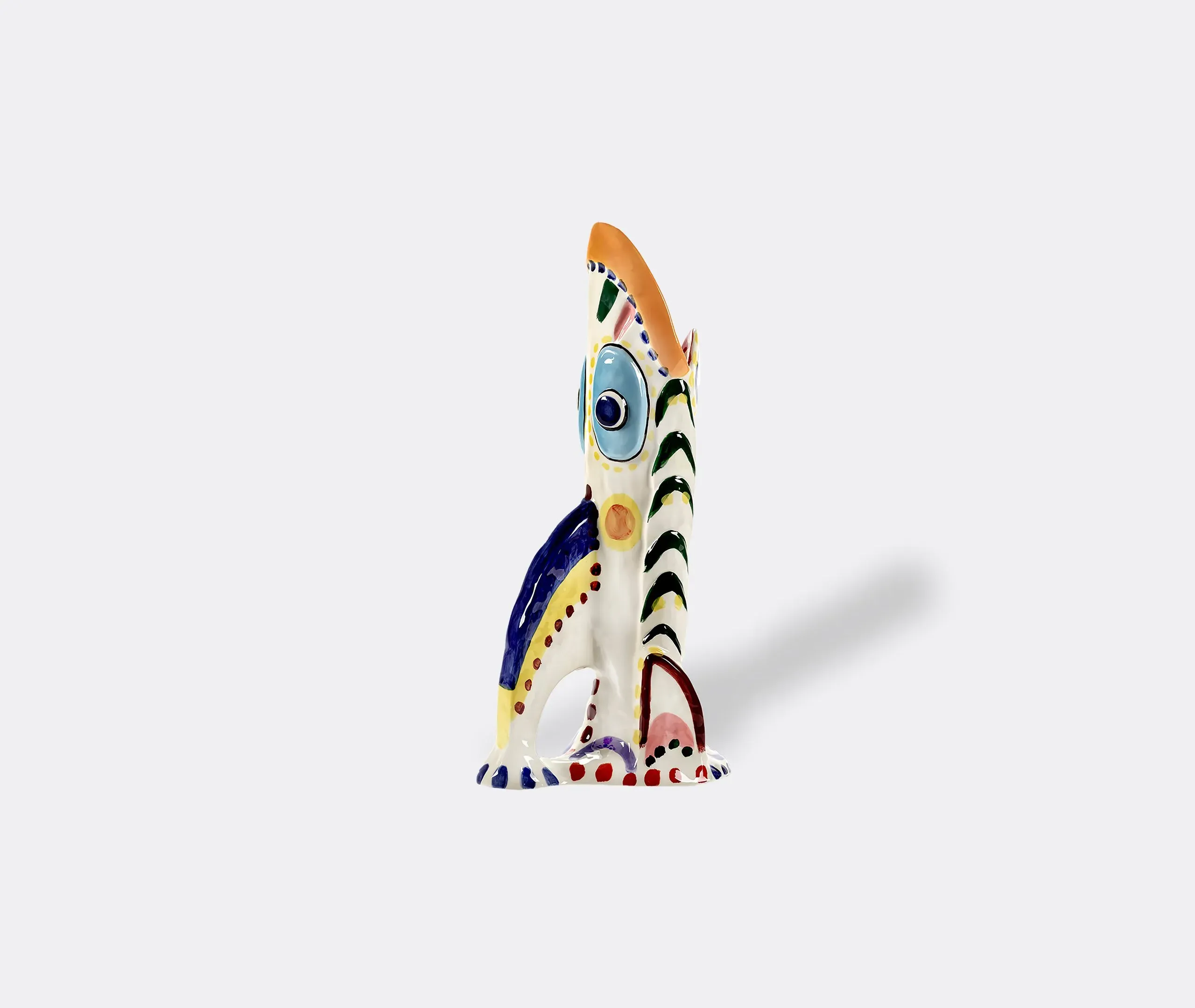 Fish-Shaped Stoneware Vase - Multicolor