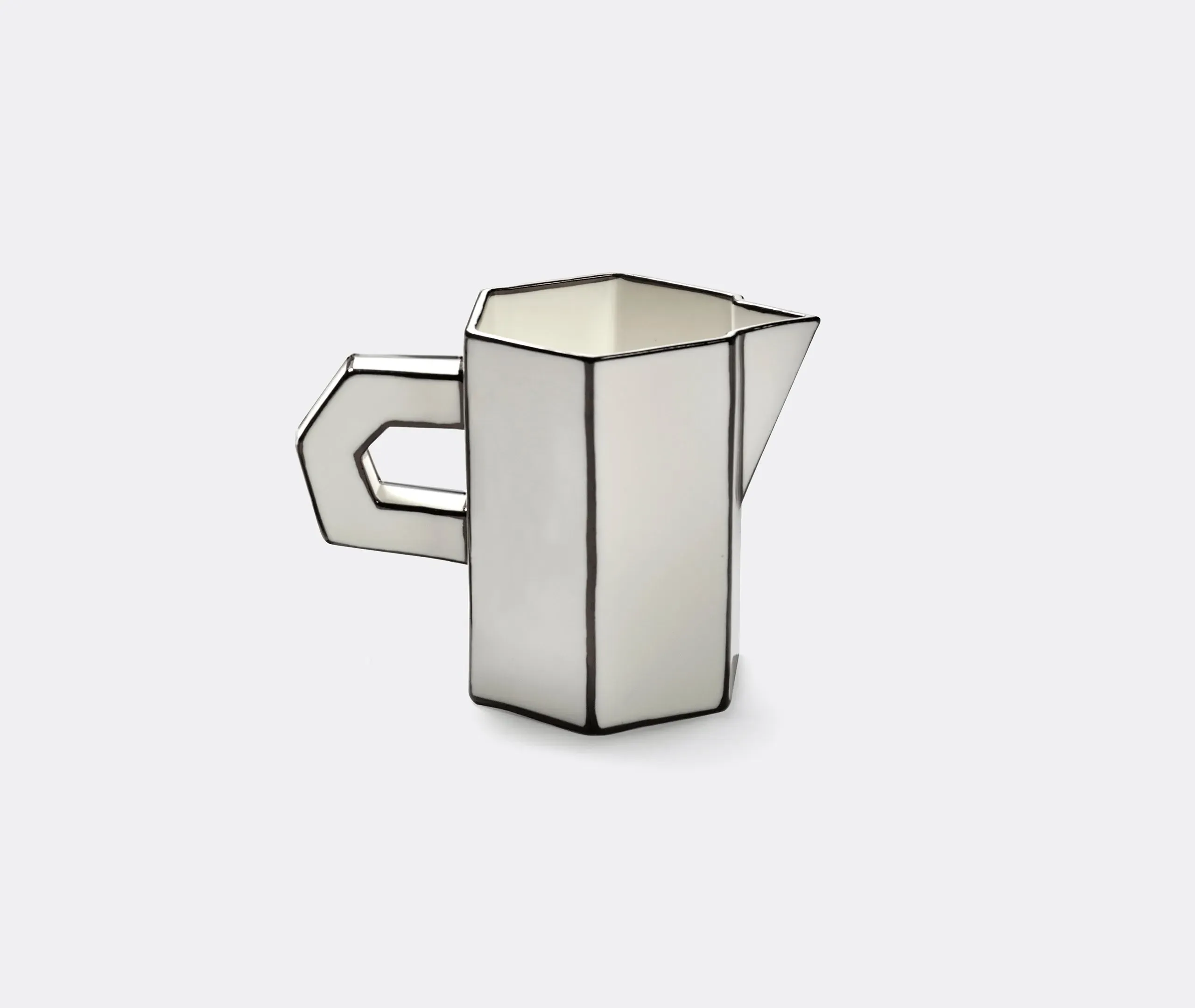 Geometric Jug - White, Porcelain image