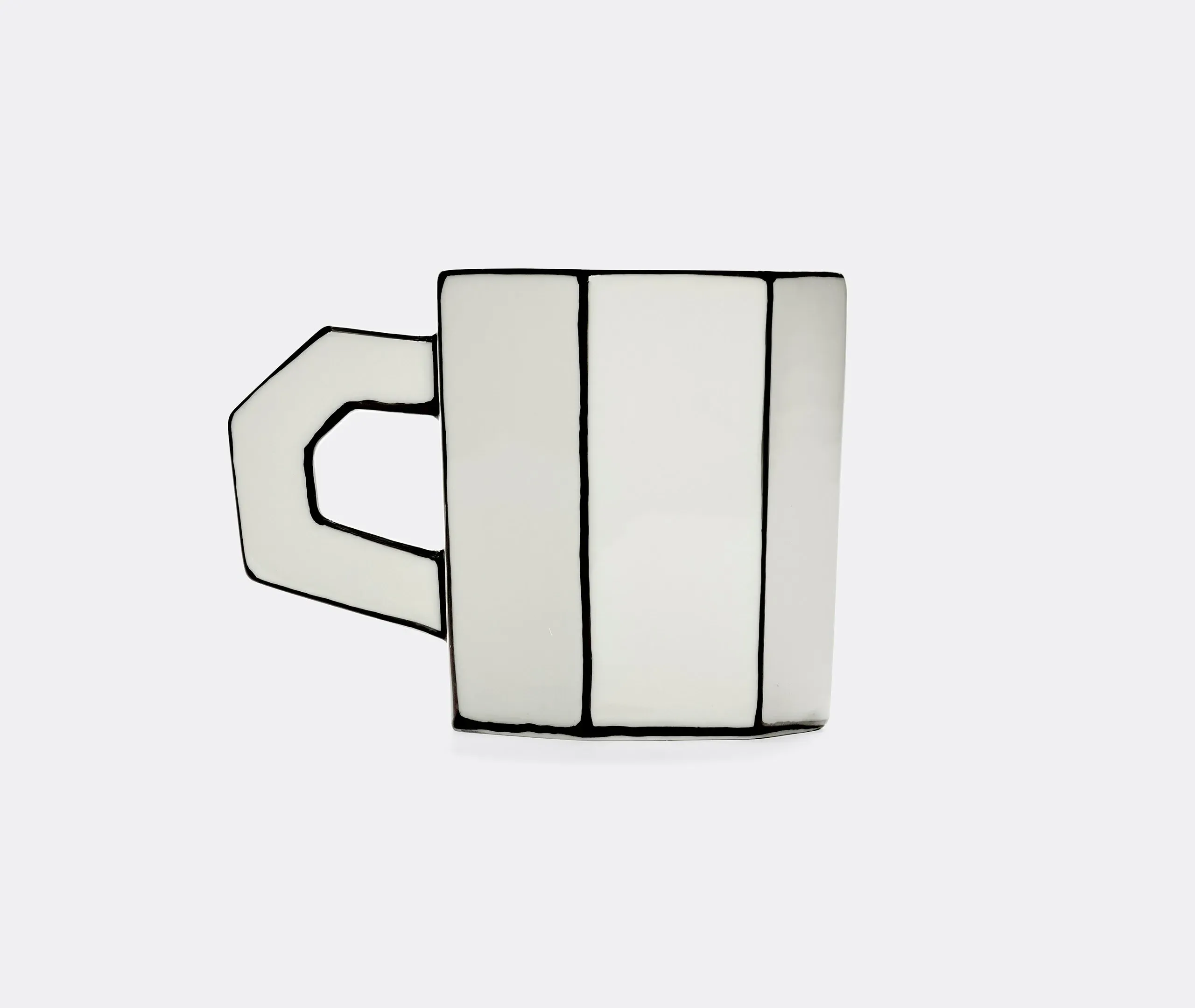 Geometric Mug Set - White, Porcelain
