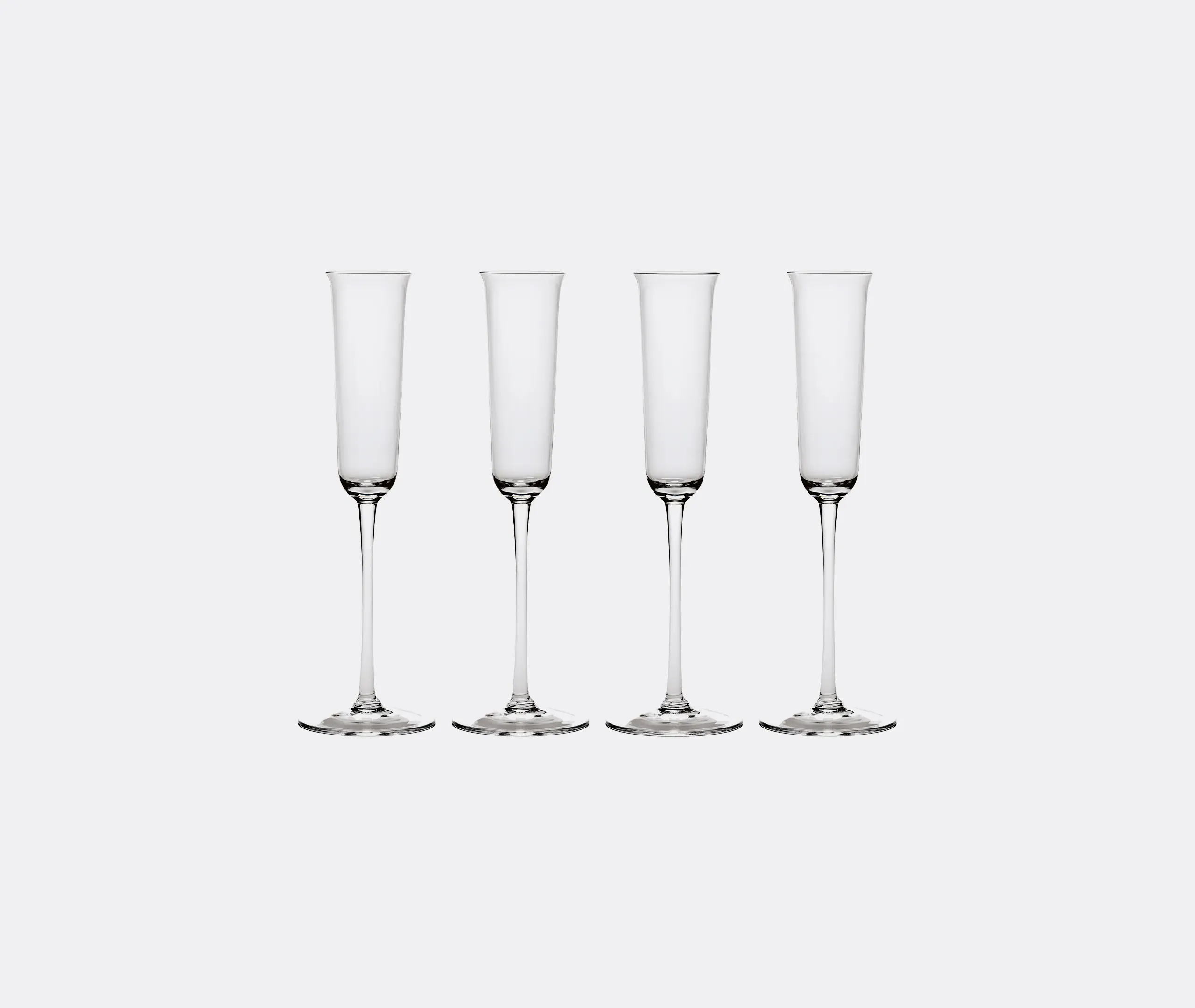 Grace Champagne Glass Set of Four - Transparent, Crystal