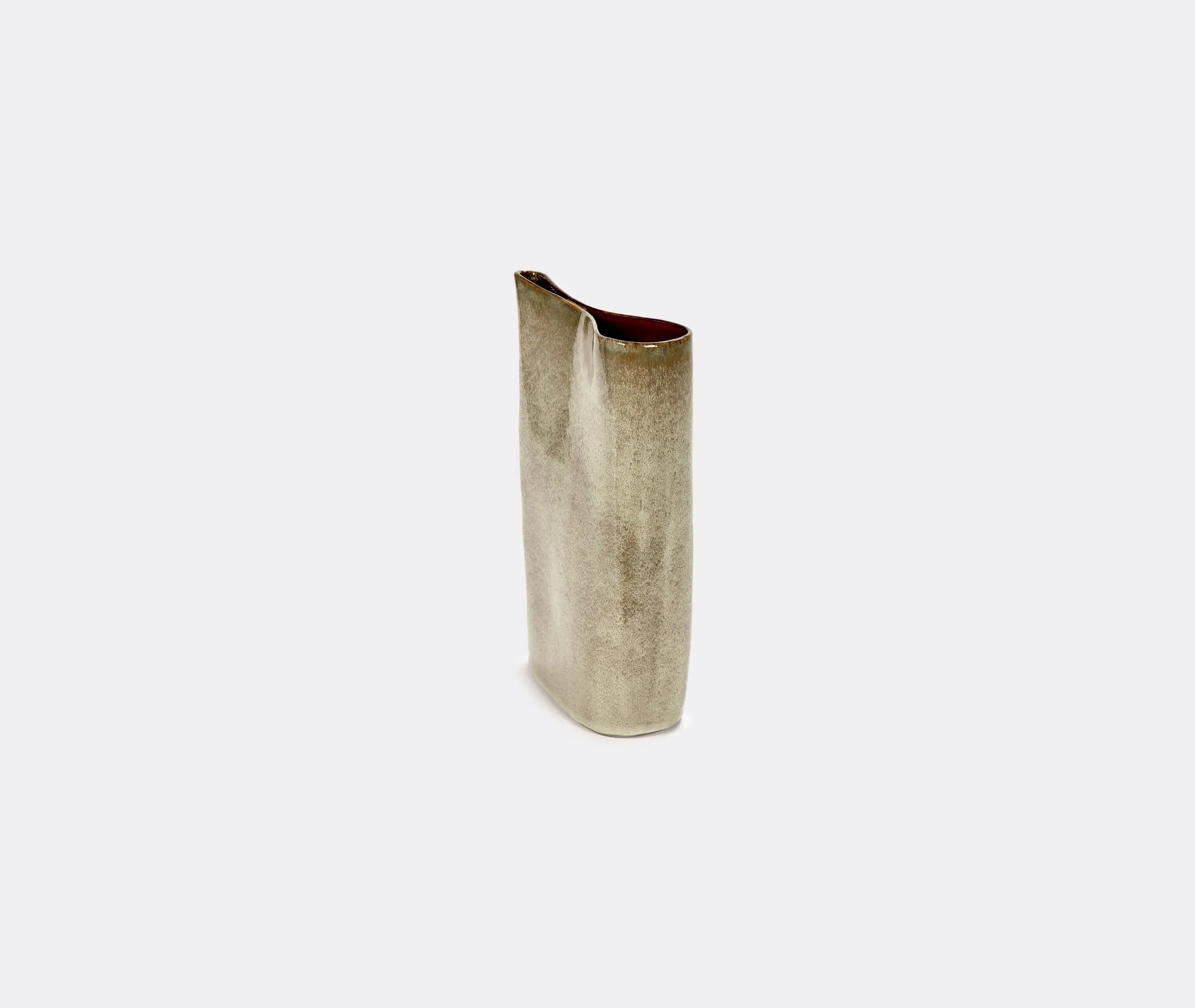 High Asymmetric Vase - Grey, Stoneware
